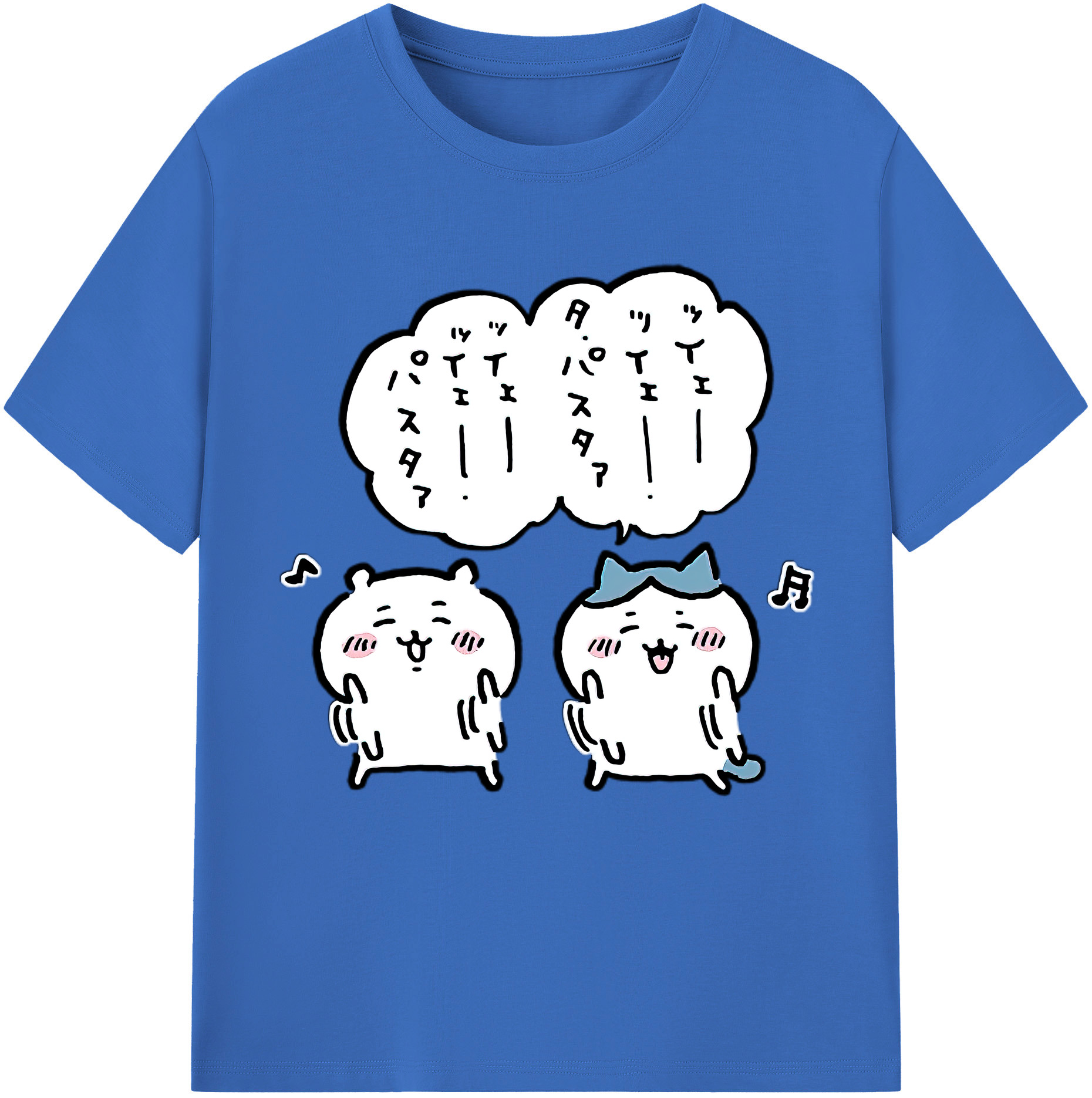 （画像用） ちいかわ ハチワレ Chii-kawa hachiware 綿100％半袖Tシャツ（フロントプリント）