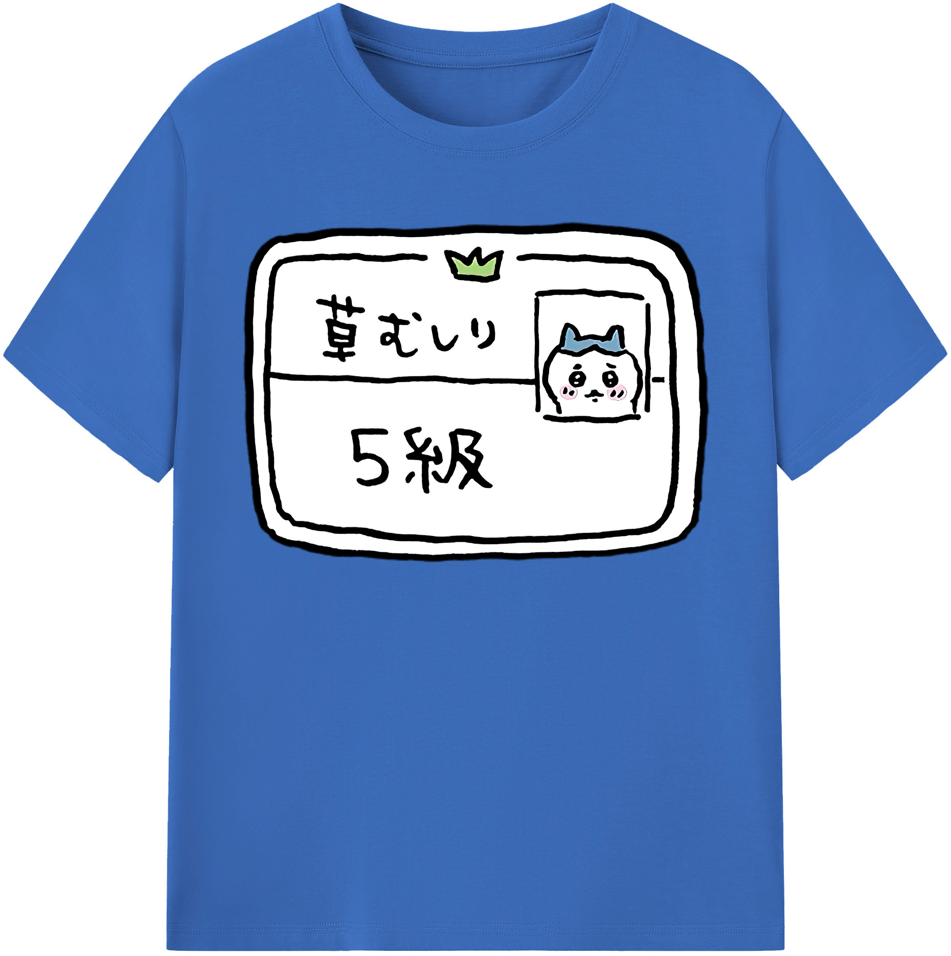 （画像用） ちいかわ ハチワレ Chii-kawa hachiware 綿100％半袖Tシャツ（フロントプリント）