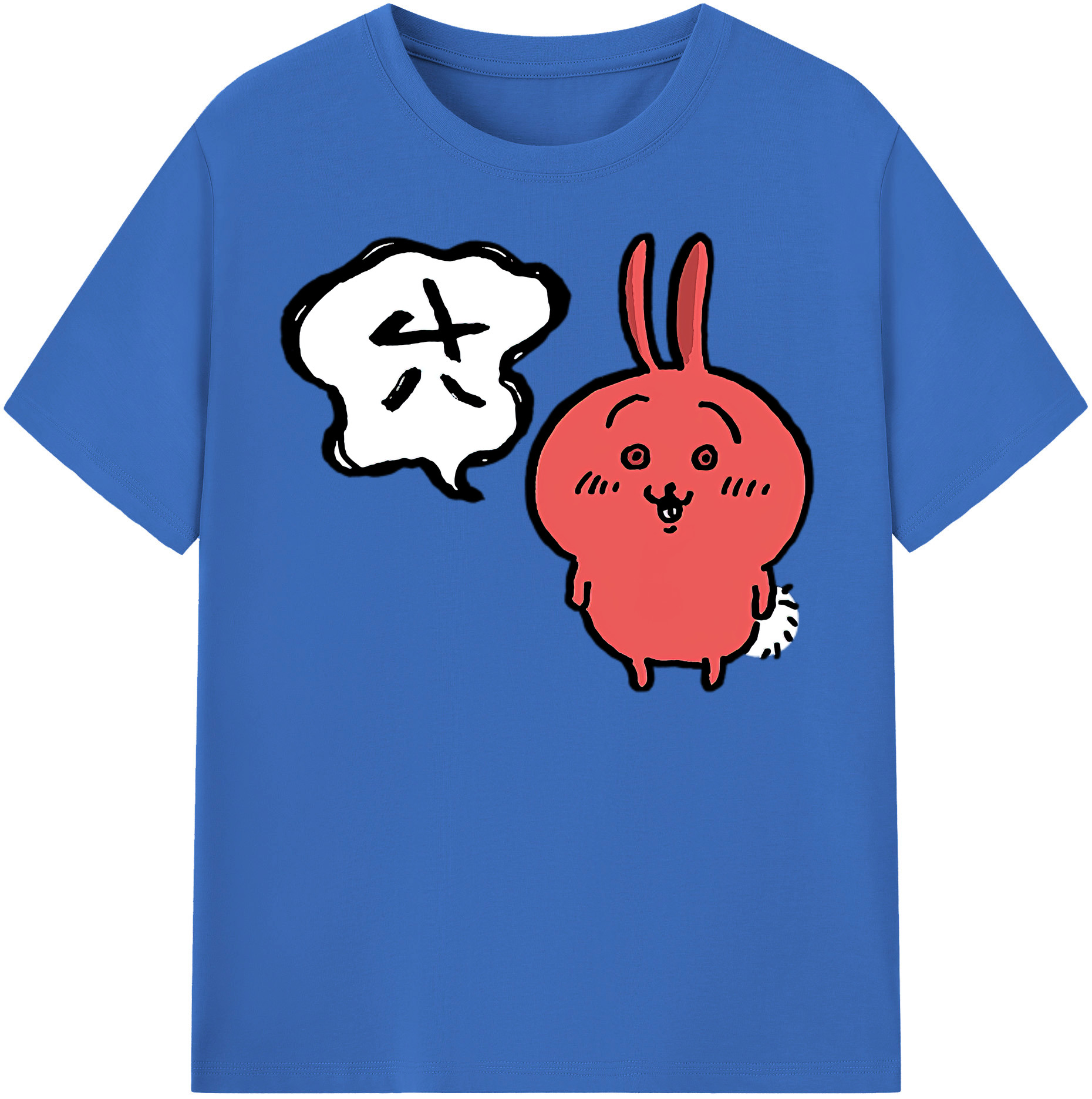 （画像用） ちいかわ ハチワレ Chii-kawa hachiware 綿100％半袖Tシャツ（フロントプリント）