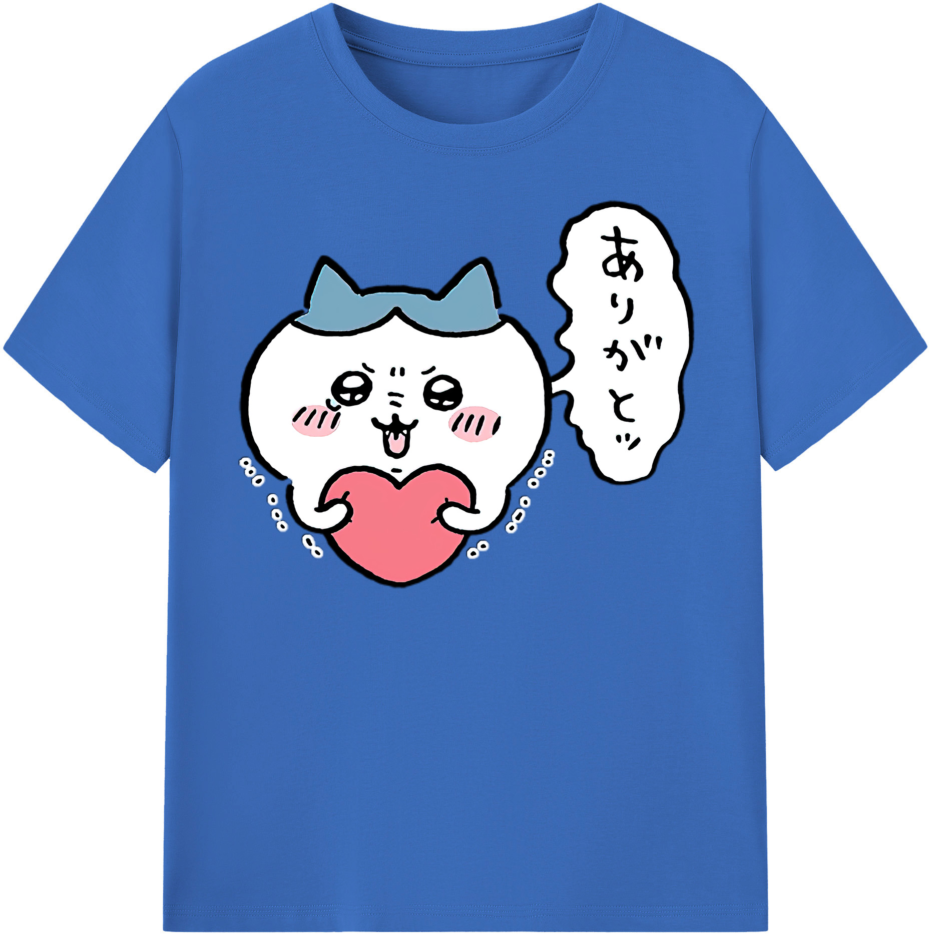 （画像用） ちいかわ ハチワレ Chii-kawa hachiware 綿100％半袖Tシャツ（フロントプリント）