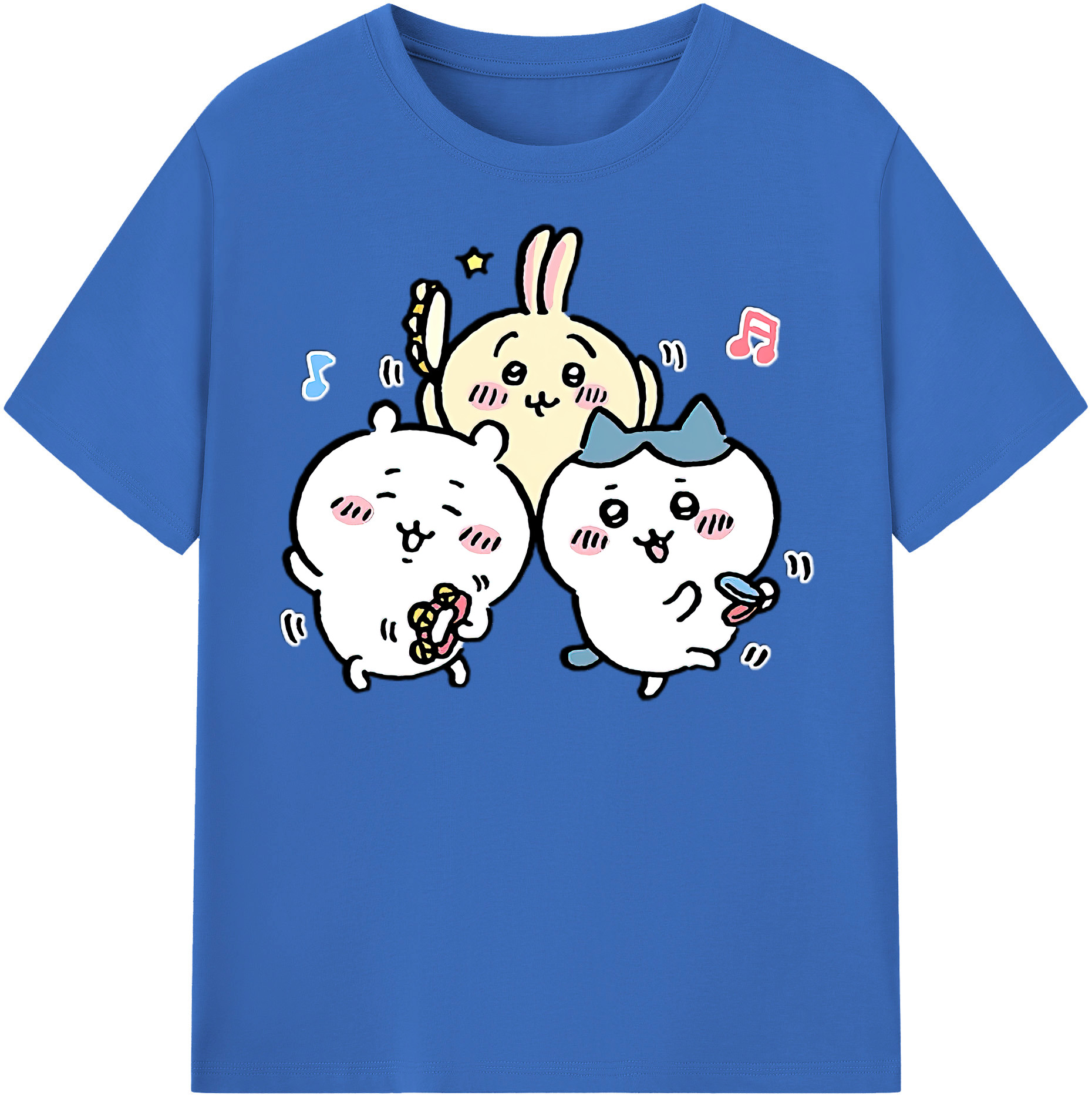 （画像用） ちいかわ ハチワレ Chii-kawa hachiware 綿100％半袖Tシャツ（フロントプリント）
