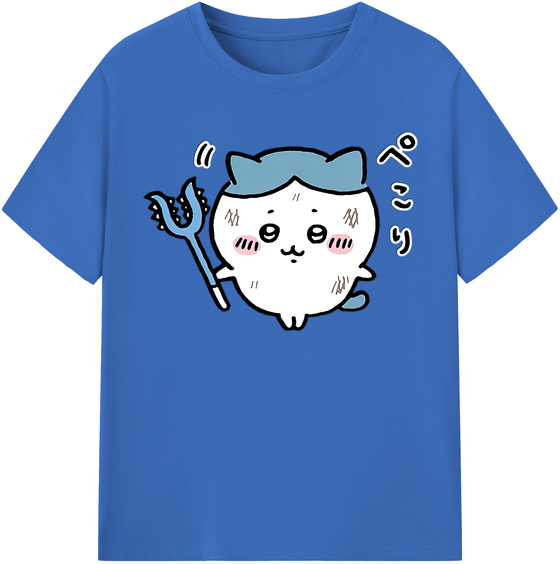 （画像用） ちいかわ ハチワレ Chii-kawa hachiware 綿100％半袖Tシャツ（フロントプリント）