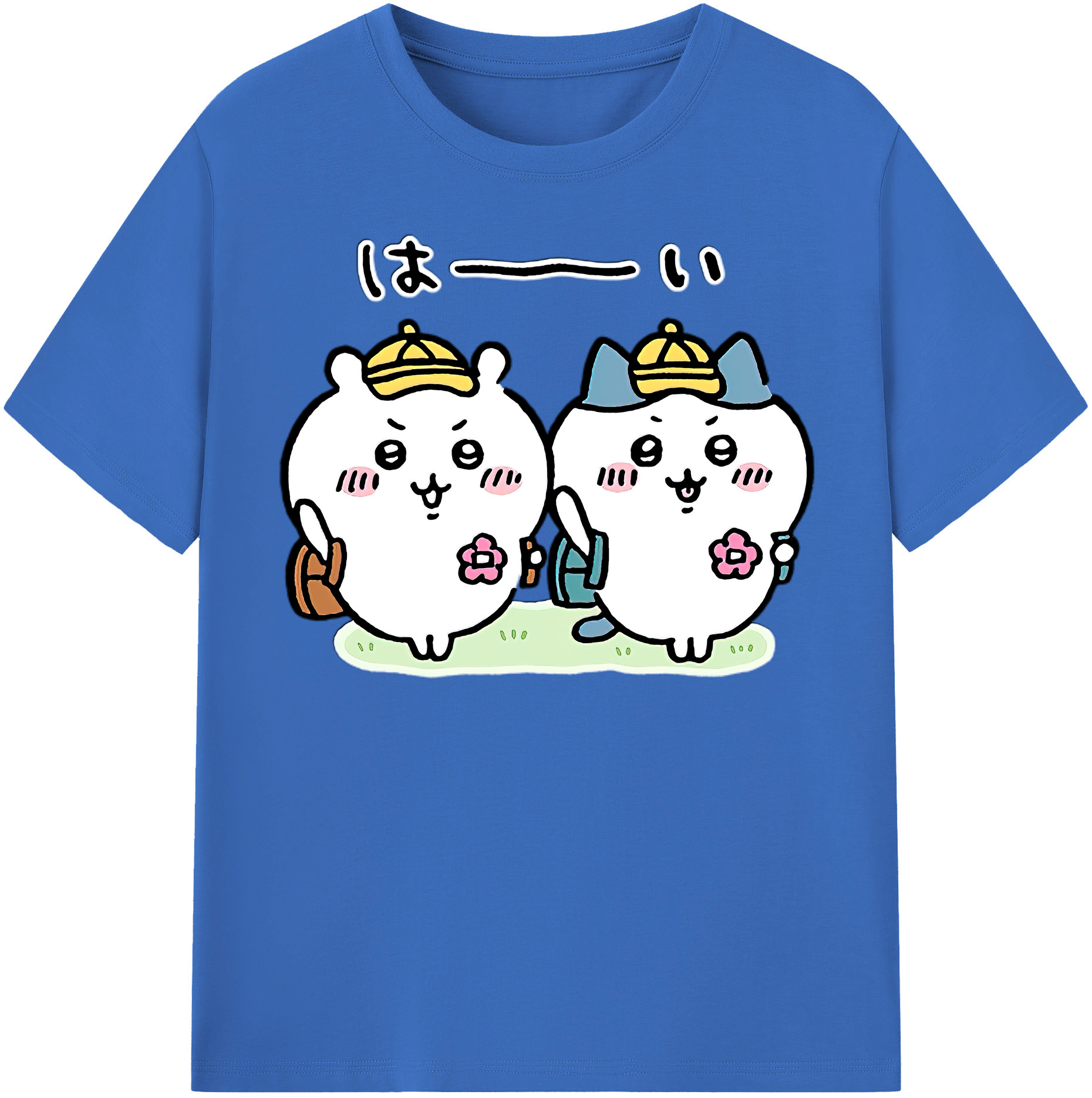 （画像用） ちいかわ ハチワレ Chii-kawa hachiware 綿100％半袖Tシャツ（フロントプリント）