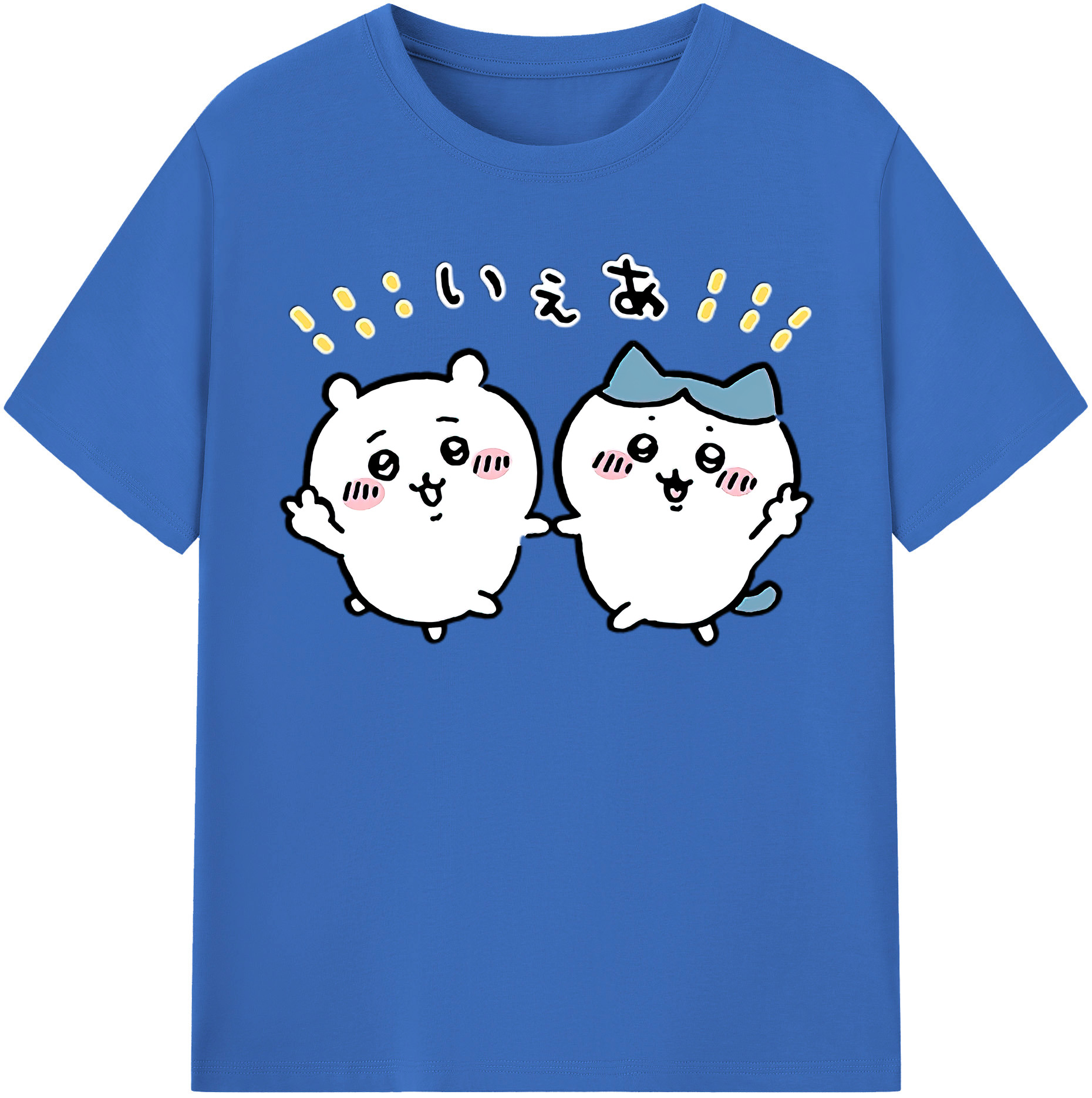 （画像用） ちいかわ ハチワレ Chii-kawa hachiware 綿100％半袖Tシャツ（フロントプリント）