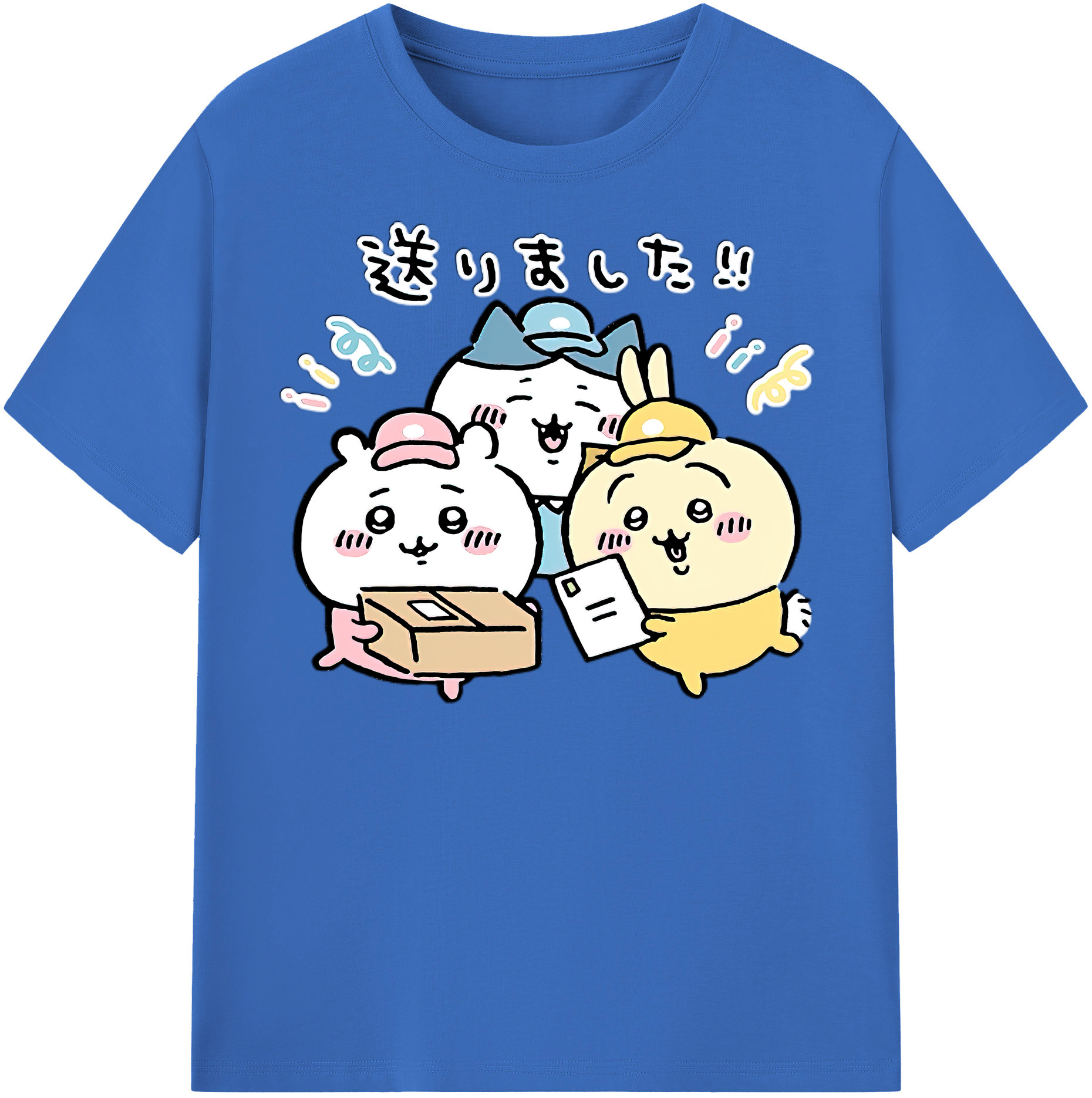 （画像用） ちいかわ ハチワレ Chii-kawa hachiware 綿100％半袖Tシャツ（フロントプリント）
