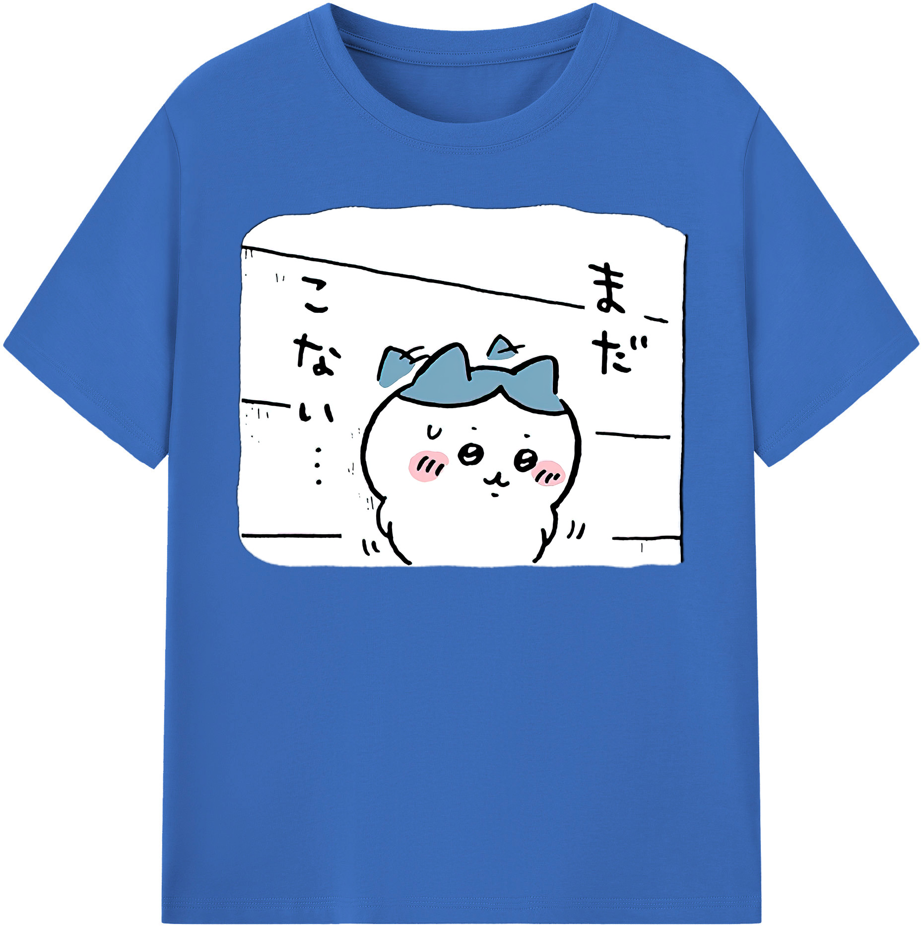 （画像用） ちいかわ ハチワレ Chii-kawa hachiware 綿100％半袖Tシャツ（フロントプリント）