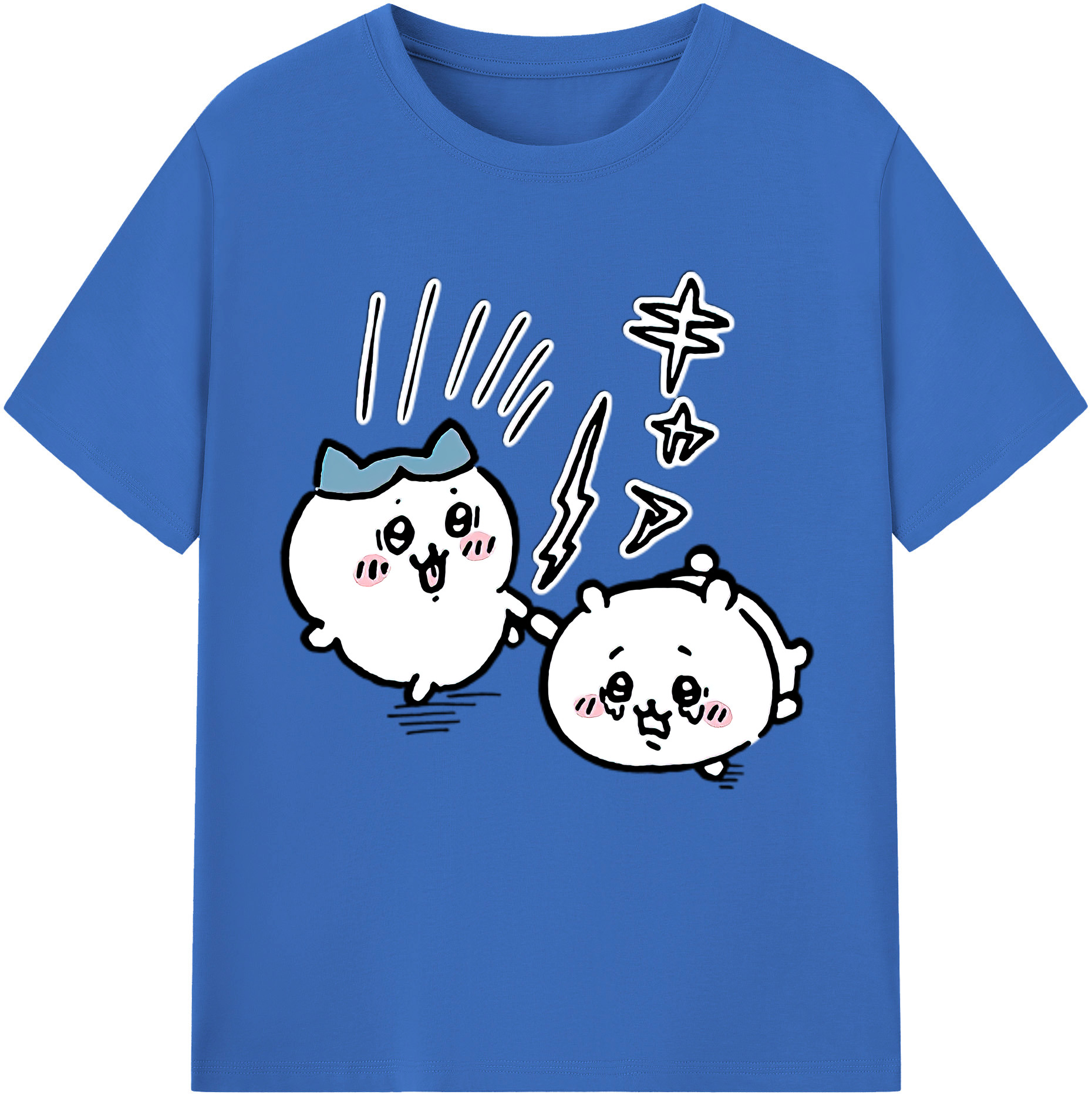 （画像用） ちいかわ ハチワレ Chii-kawa hachiware 綿100％半袖Tシャツ（フロントプリント）