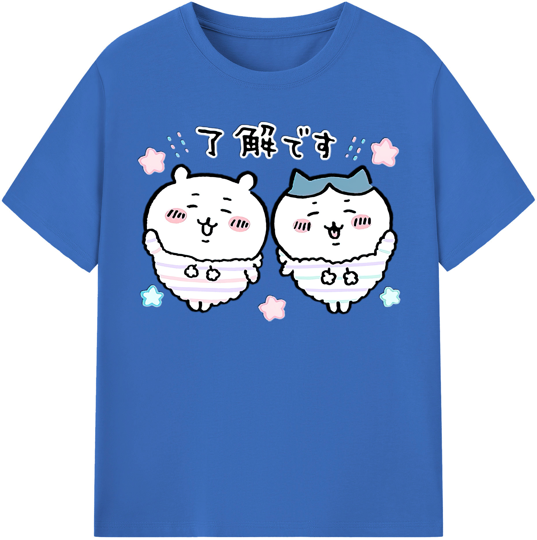 （画像用） ちいかわ ハチワレ Chii-kawa hachiware 綿100％半袖Tシャツ（フロントプリント）