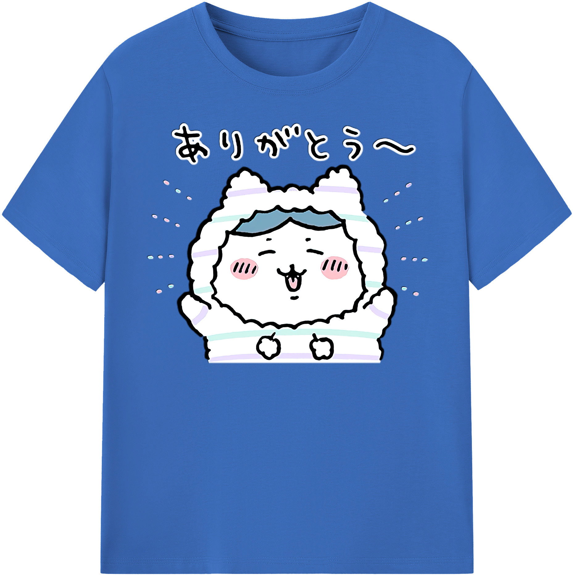 （画像用） ちいかわ ハチワレ Chii-kawa hachiware 綿100％半袖Tシャツ（フロントプリント）