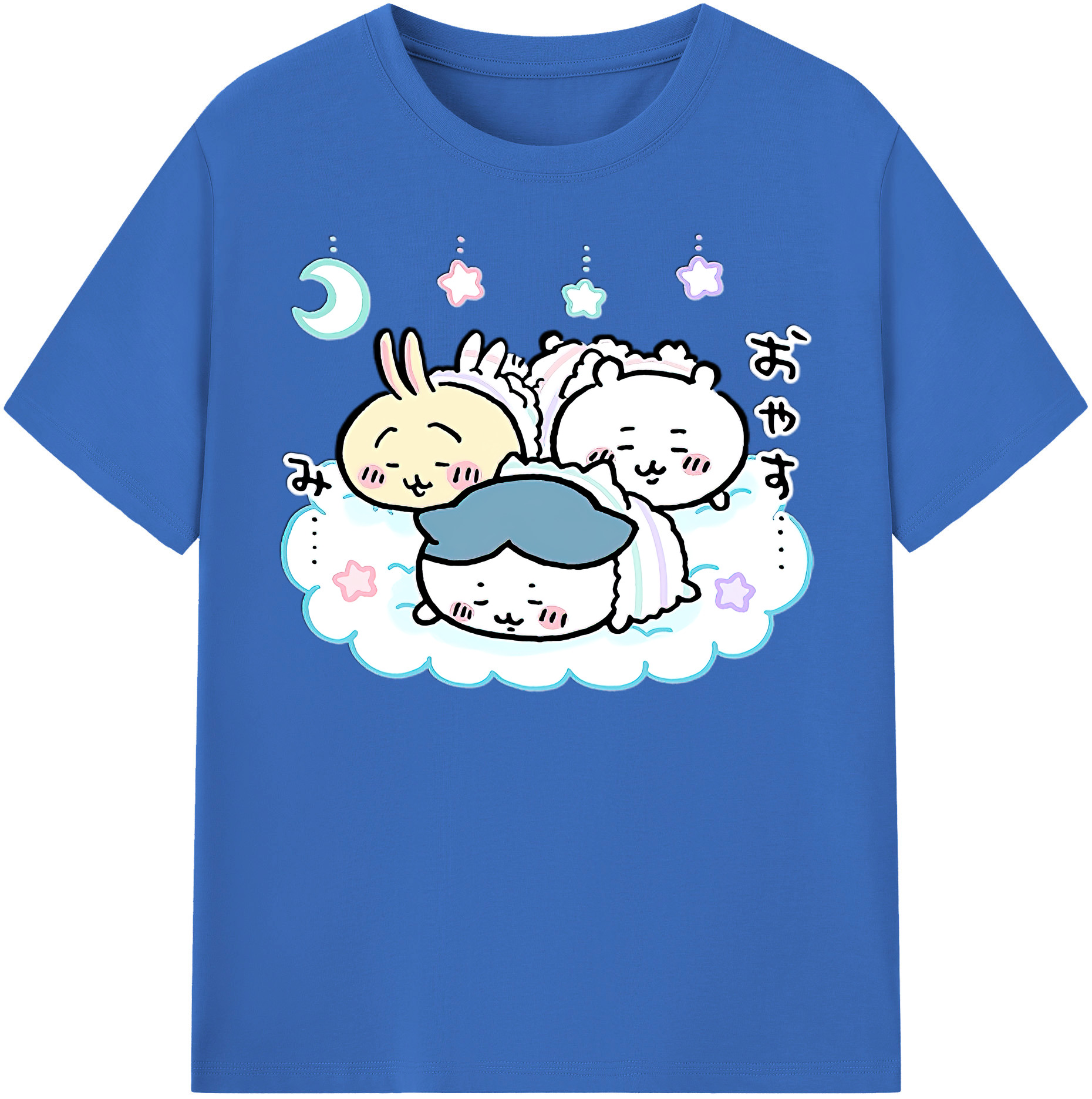 （画像用） ちいかわ ハチワレ Chii-kawa hachiware 綿100％半袖Tシャツ（フロントプリント）