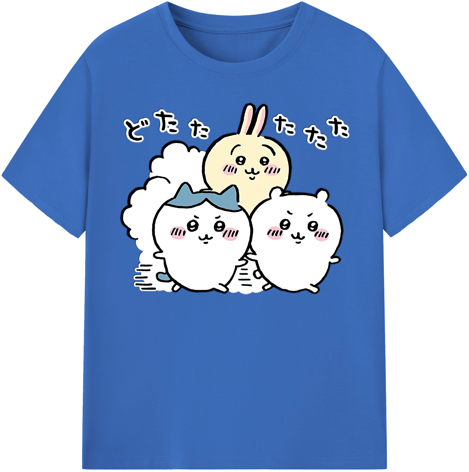 （画像用） ちいかわ ハチワレ Chii-kawa hachiware 綿100％半袖Tシャツ（フロントプリント）
