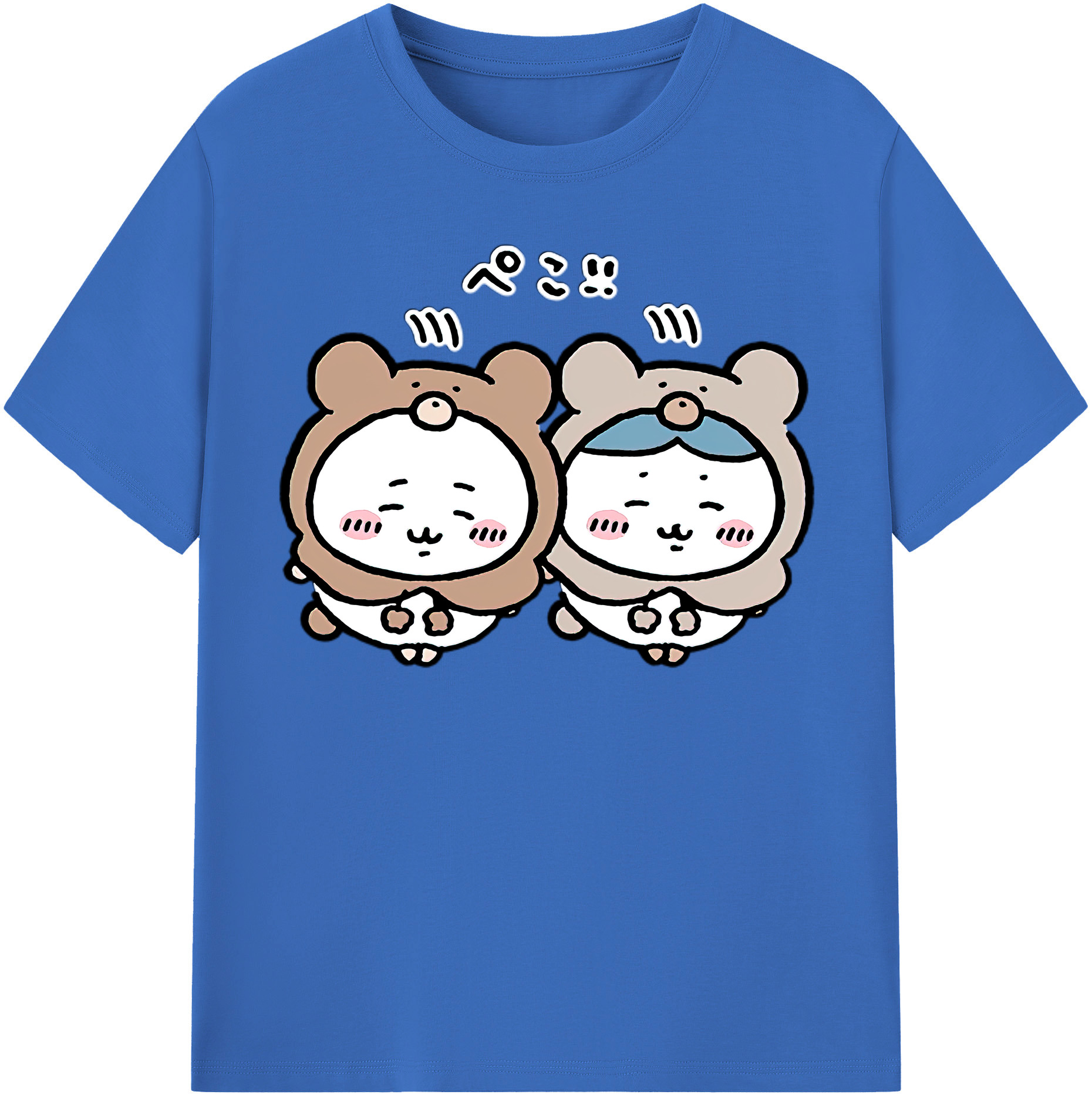 （画像用） ちいかわ ハチワレ Chii-kawa hachiware 綿100％半袖Tシャツ（フロントプリント）