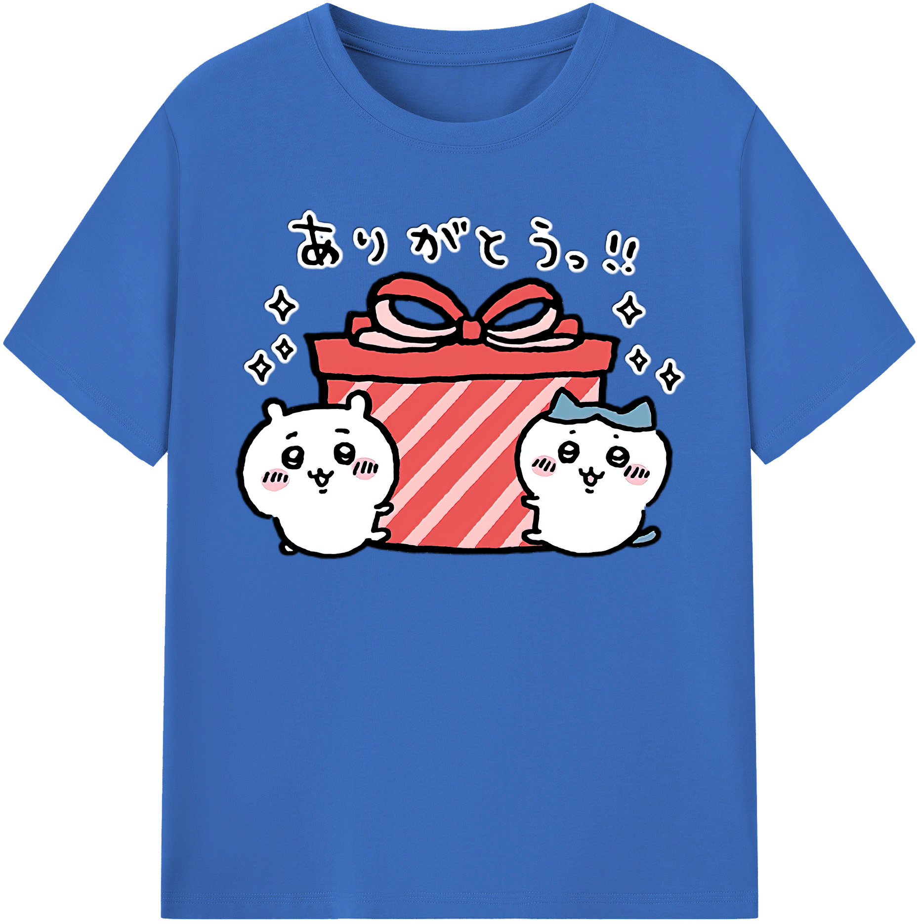 （画像用） ちいかわ ハチワレ Chii-kawa hachiware 綿100％半袖Tシャツ（フロントプリント）