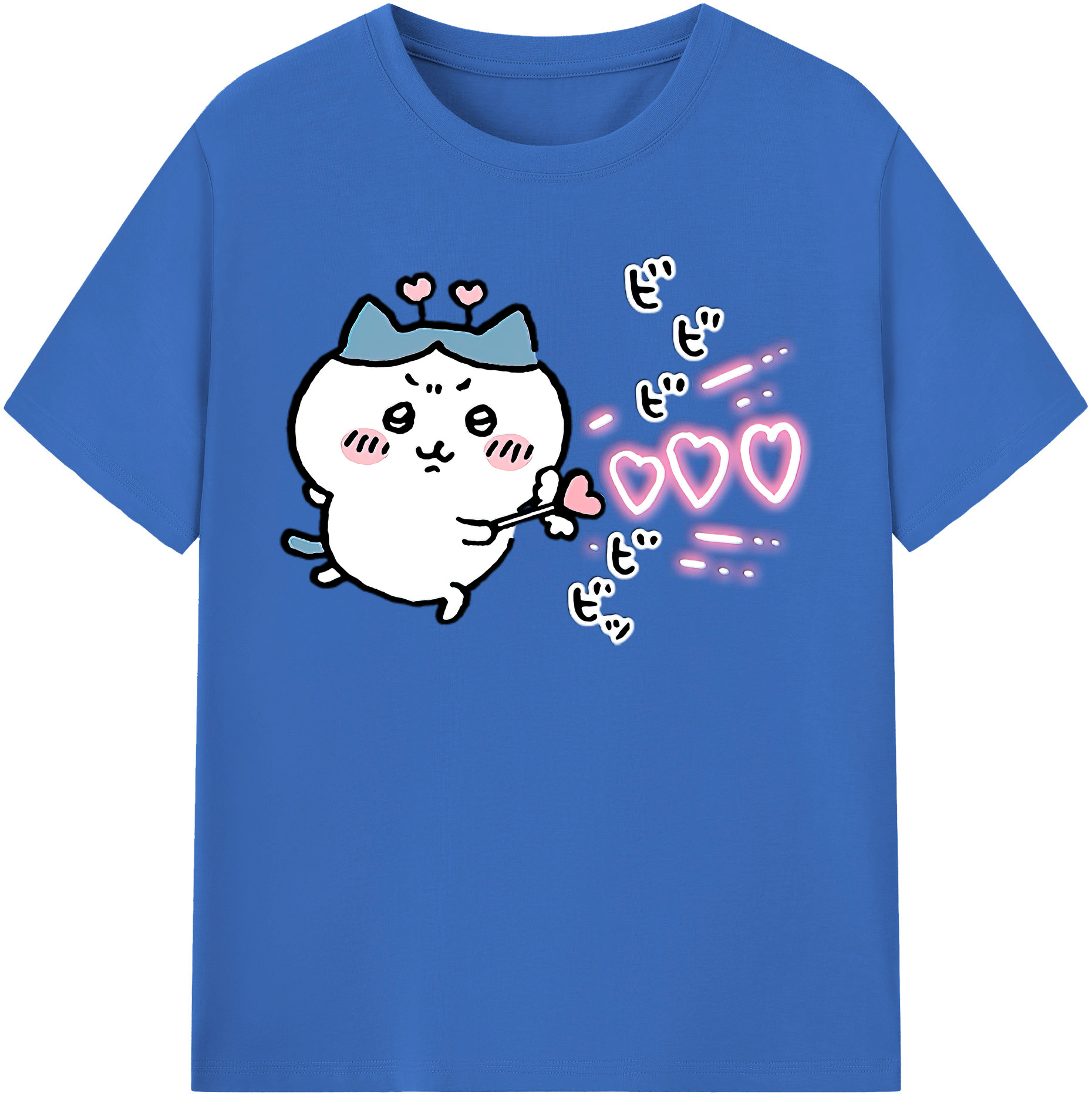 （画像用） ちいかわ ハチワレ Chii-kawa hachiware 綿100％半袖Tシャツ（フロントプリント）