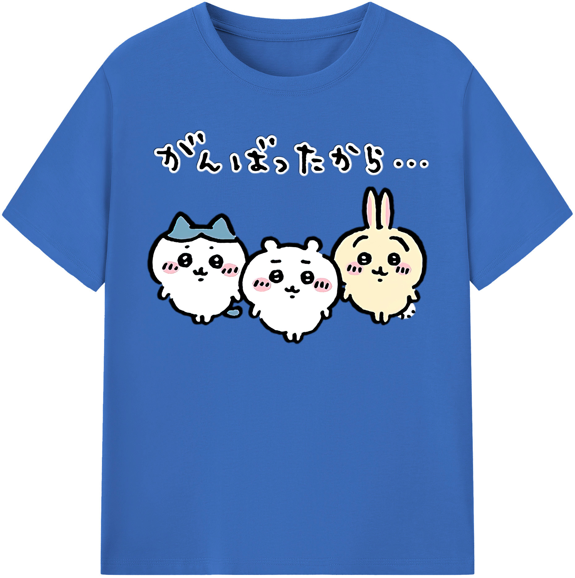 （画像用） ちいかわ ハチワレ Chii-kawa hachiware 綿100％半袖Tシャツ（フロントプリント）