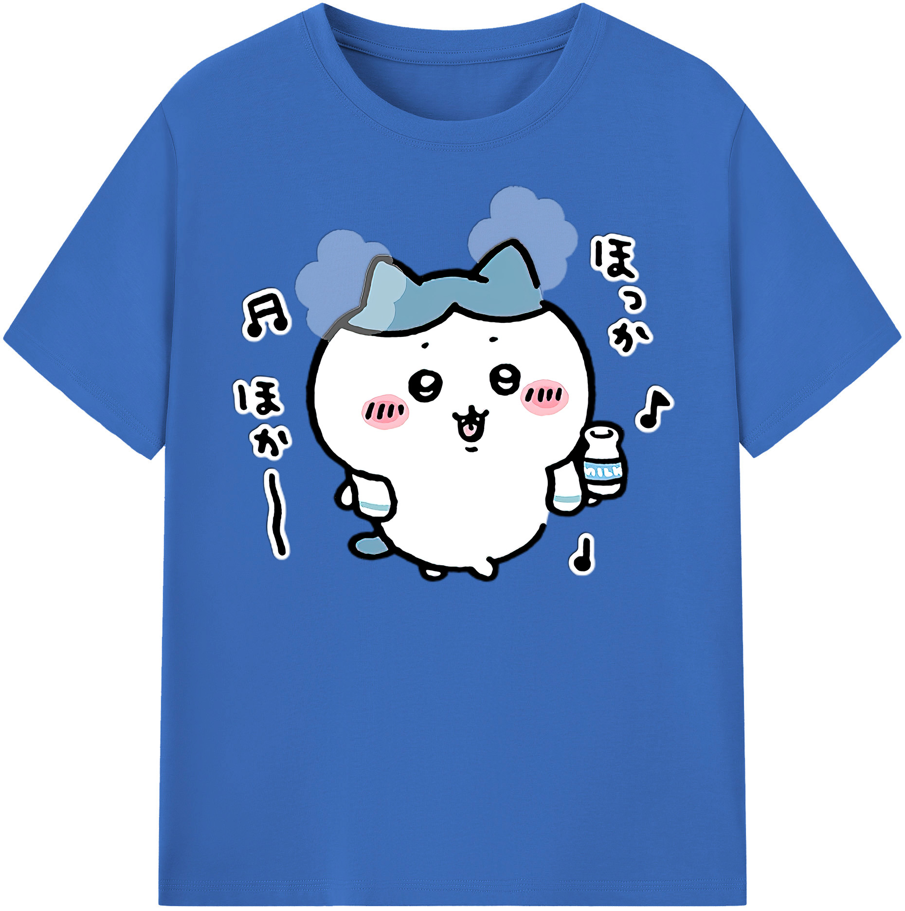（画像用） ちいかわ ハチワレ Chii-kawa hachiware 綿100％半袖Tシャツ（フロントプリント）