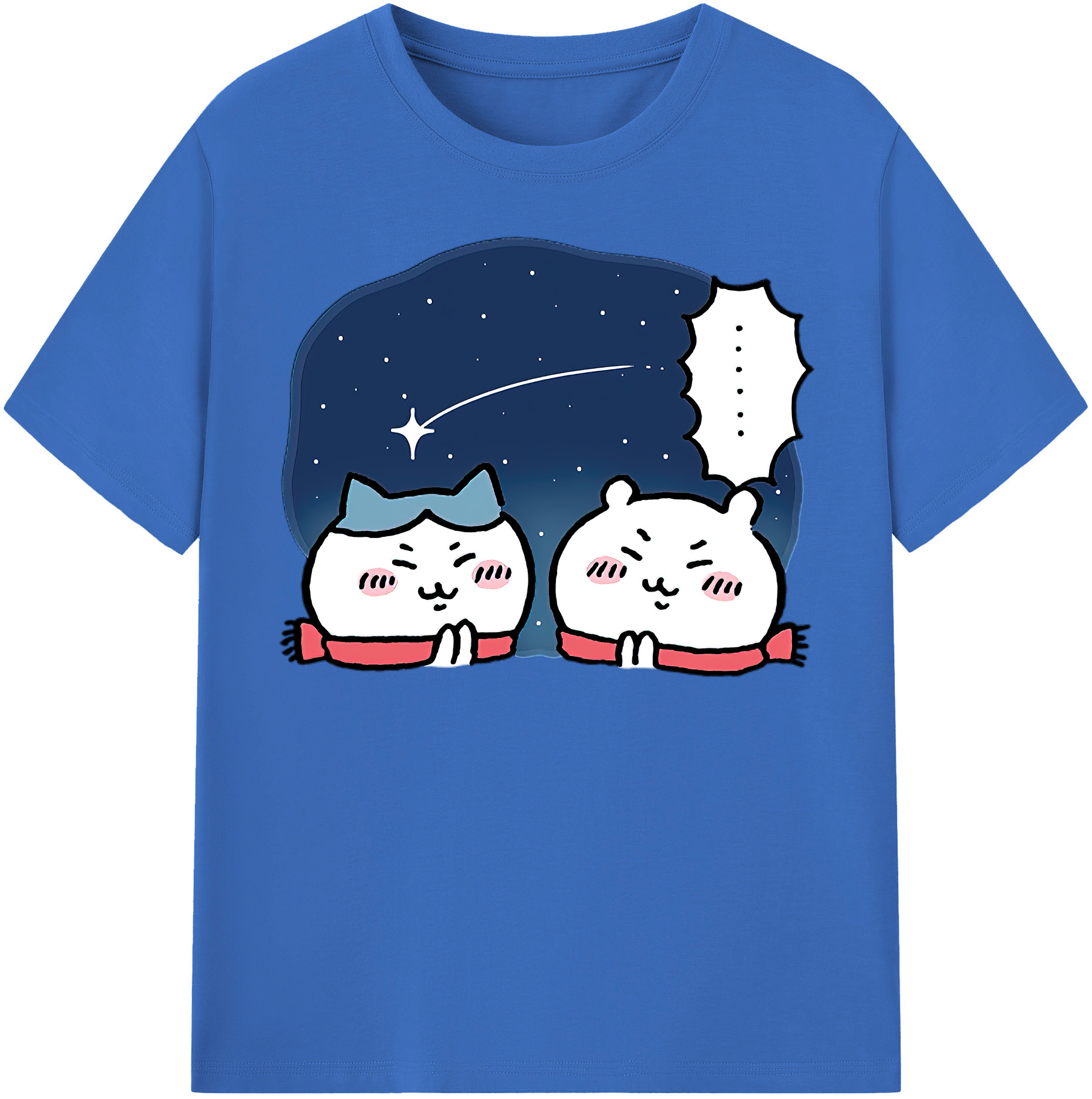（画像用） ちいかわ ハチワレ Chii-kawa hachiware 綿100％半袖Tシャツ（フロントプリント）