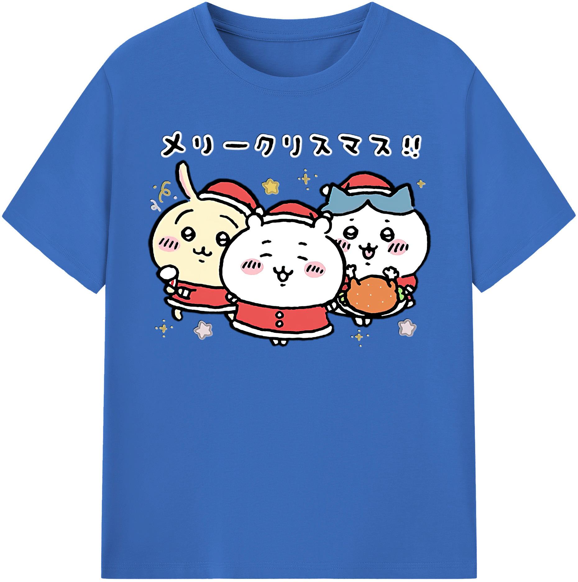 （画像用） ちいかわ ハチワレ Chii-kawa hachiware 綿100％半袖Tシャツ（フロントプリント）