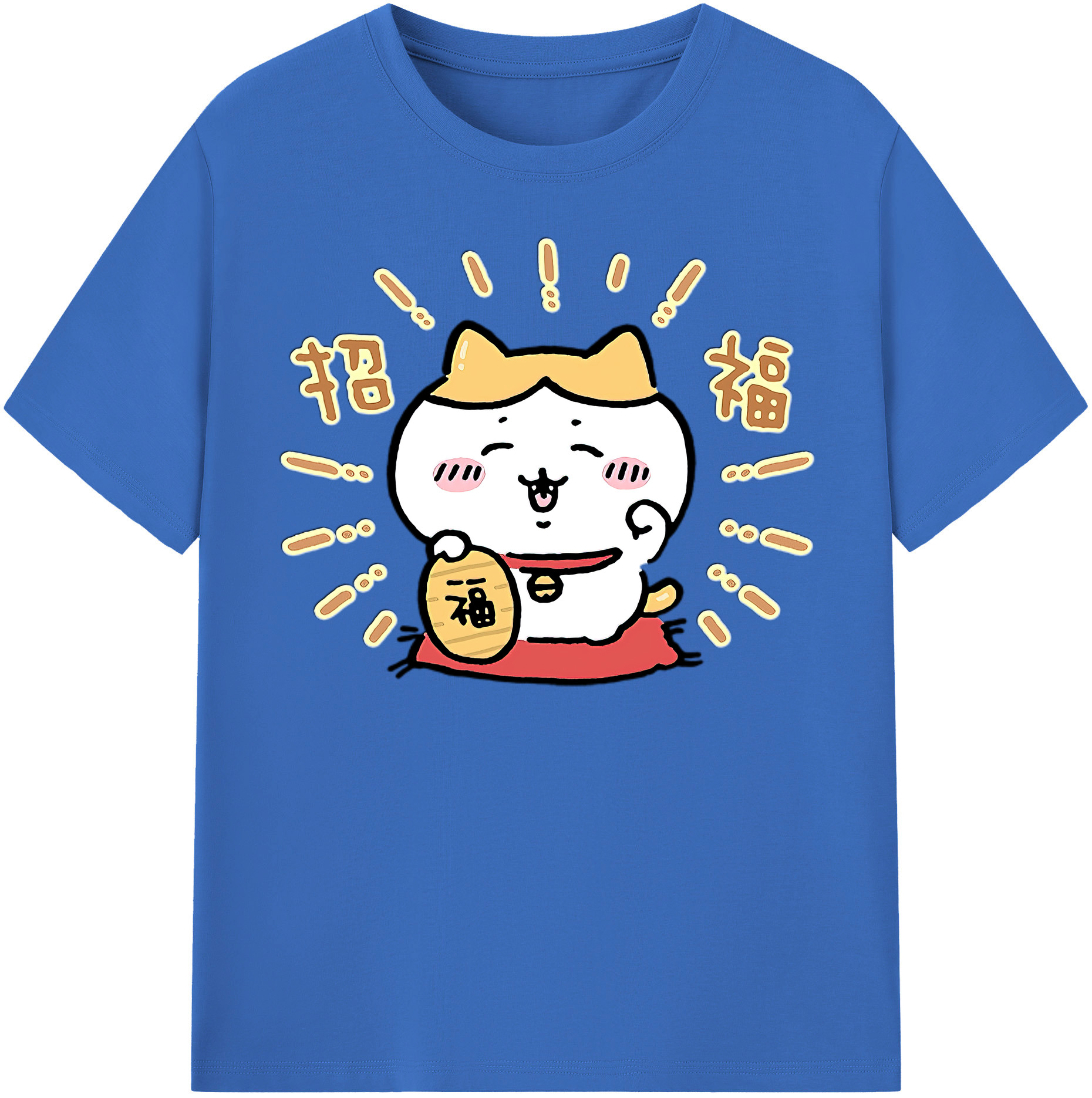（画像用） ちいかわ ハチワレ Chii-kawa hachiware 綿100％半袖Tシャツ（フロントプリント）