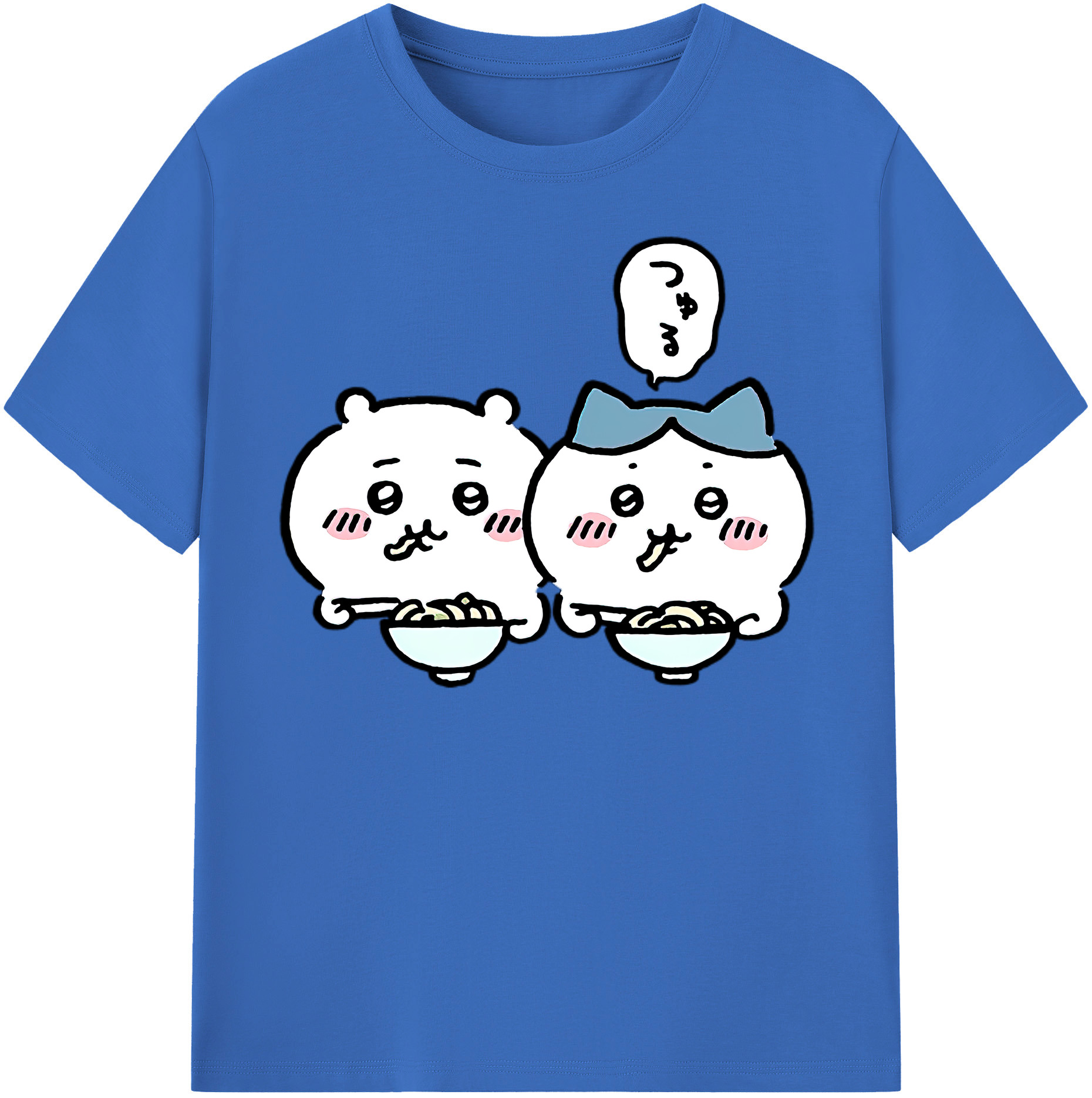（画像用） ちいかわ ハチワレ Chii-kawa hachiware 綿100％半袖Tシャツ（フロントプリント）