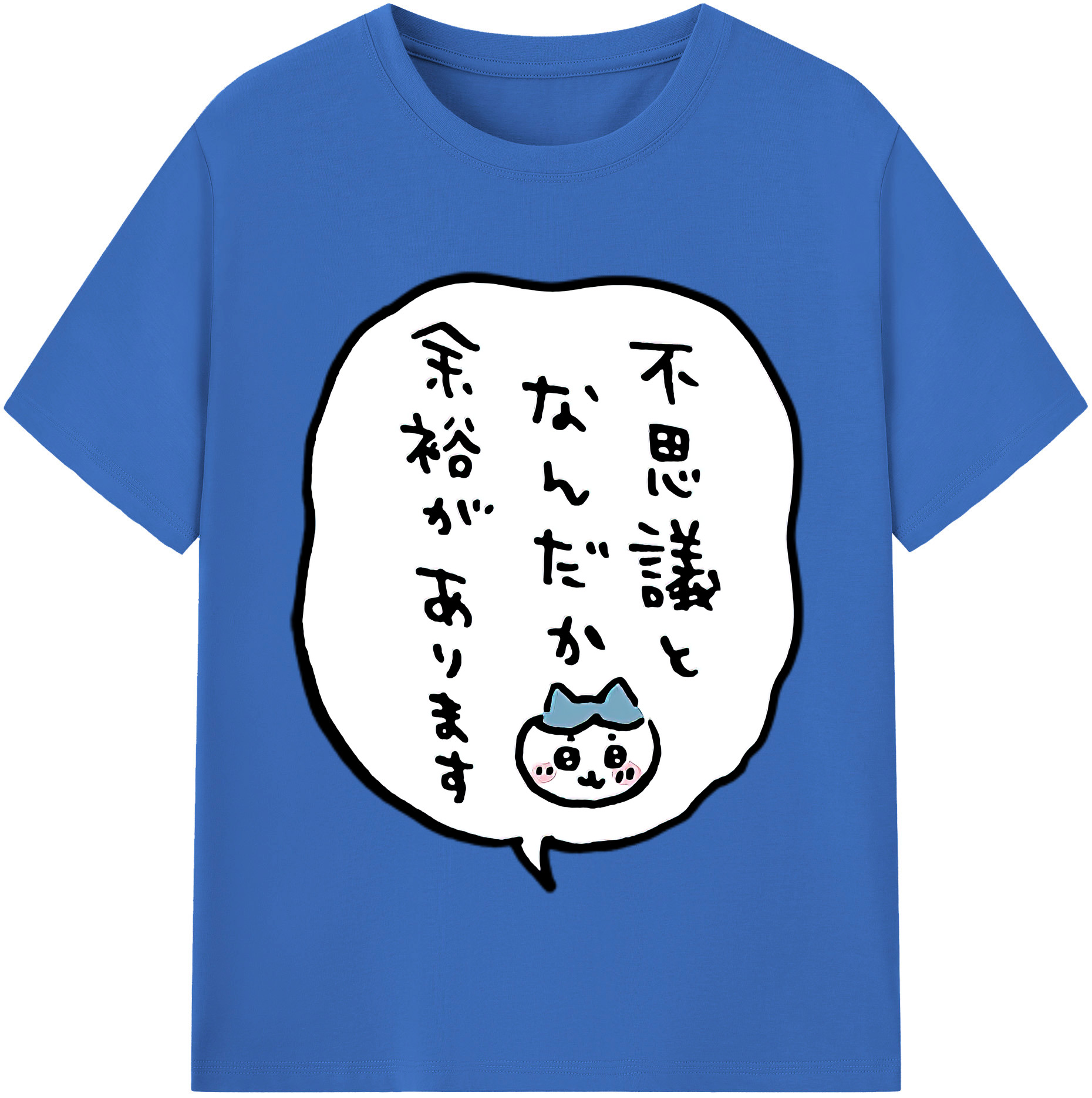 （画像用） ちいかわ ハチワレ Chii-kawa hachiware 綿100％半袖Tシャツ（フロントプリント）