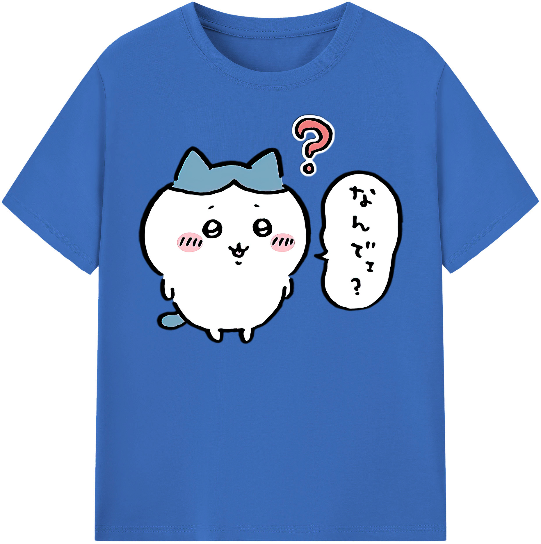（画像用） ちいかわ ハチワレ Chii-kawa hachiware 綿100％半袖Tシャツ（フロントプリント）