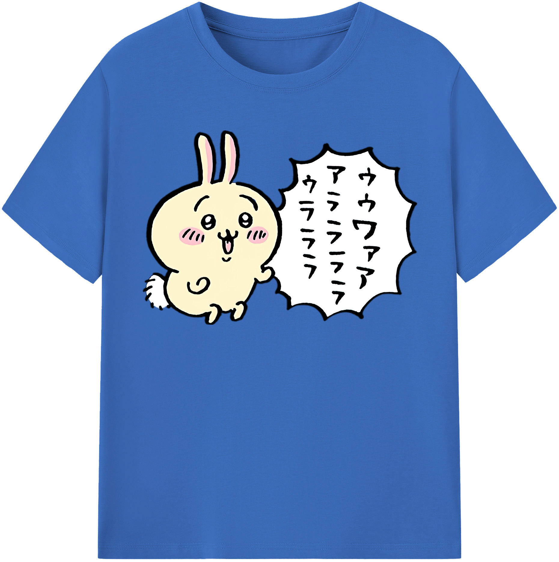 （画像用） ちいかわ うさぎ Chii-kawa usagi 綿100％半袖Tシャツ（フロントプリント）