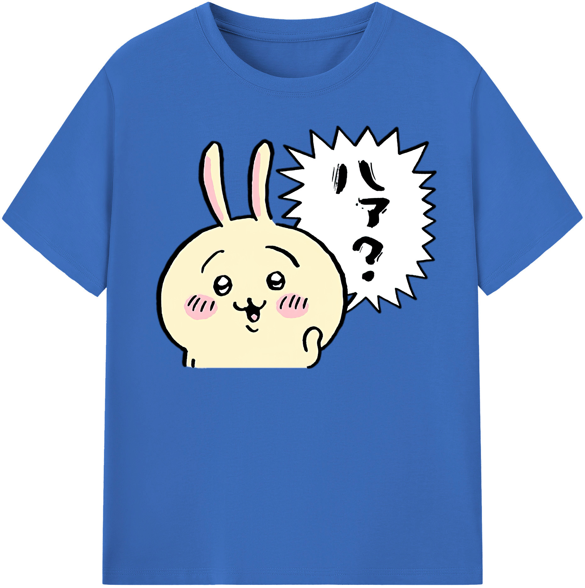 （画像用） ちいかわ うさぎ Chii-kawa usagi 綿100％半袖Tシャツ（フロントプリント）