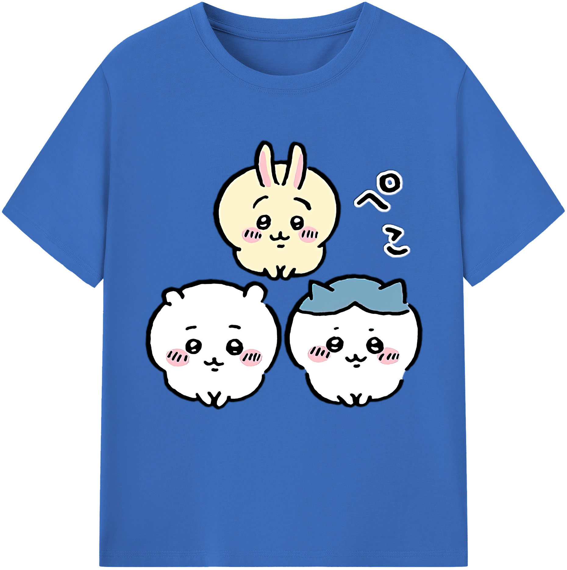 （画像用） ちいかわ うさぎ Chii-kawa usagi 綿100％半袖Tシャツ（フロントプリント）