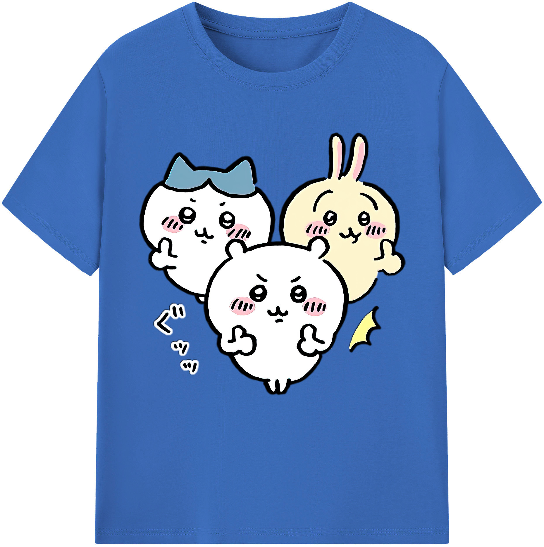 （画像用） ちいかわ うさぎ Chii-kawa usagi 綿100％半袖Tシャツ（フロントプリント）