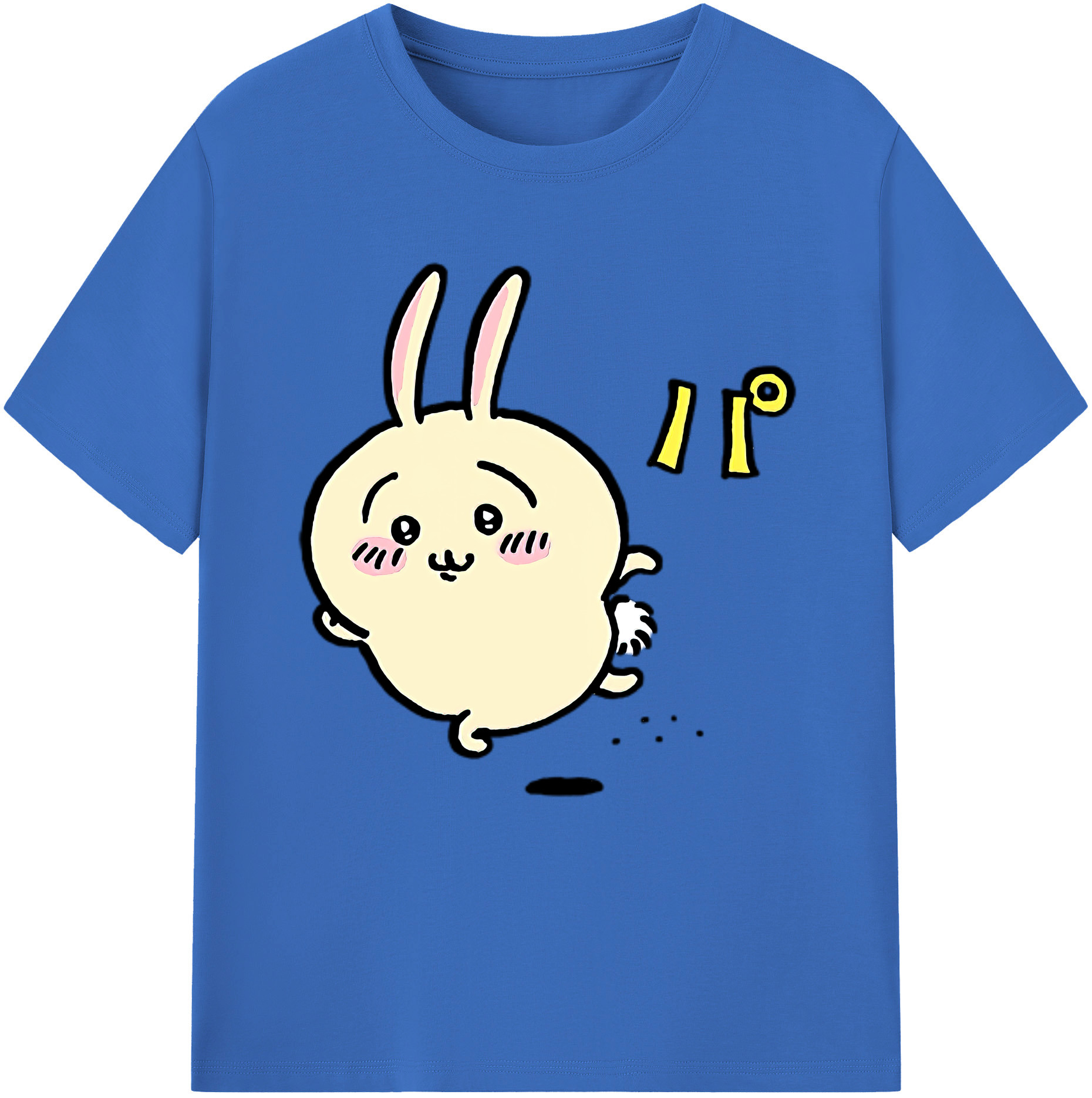 （画像用） ちいかわ うさぎ Chii-kawa usagi 綿100％半袖Tシャツ（フロントプリント）