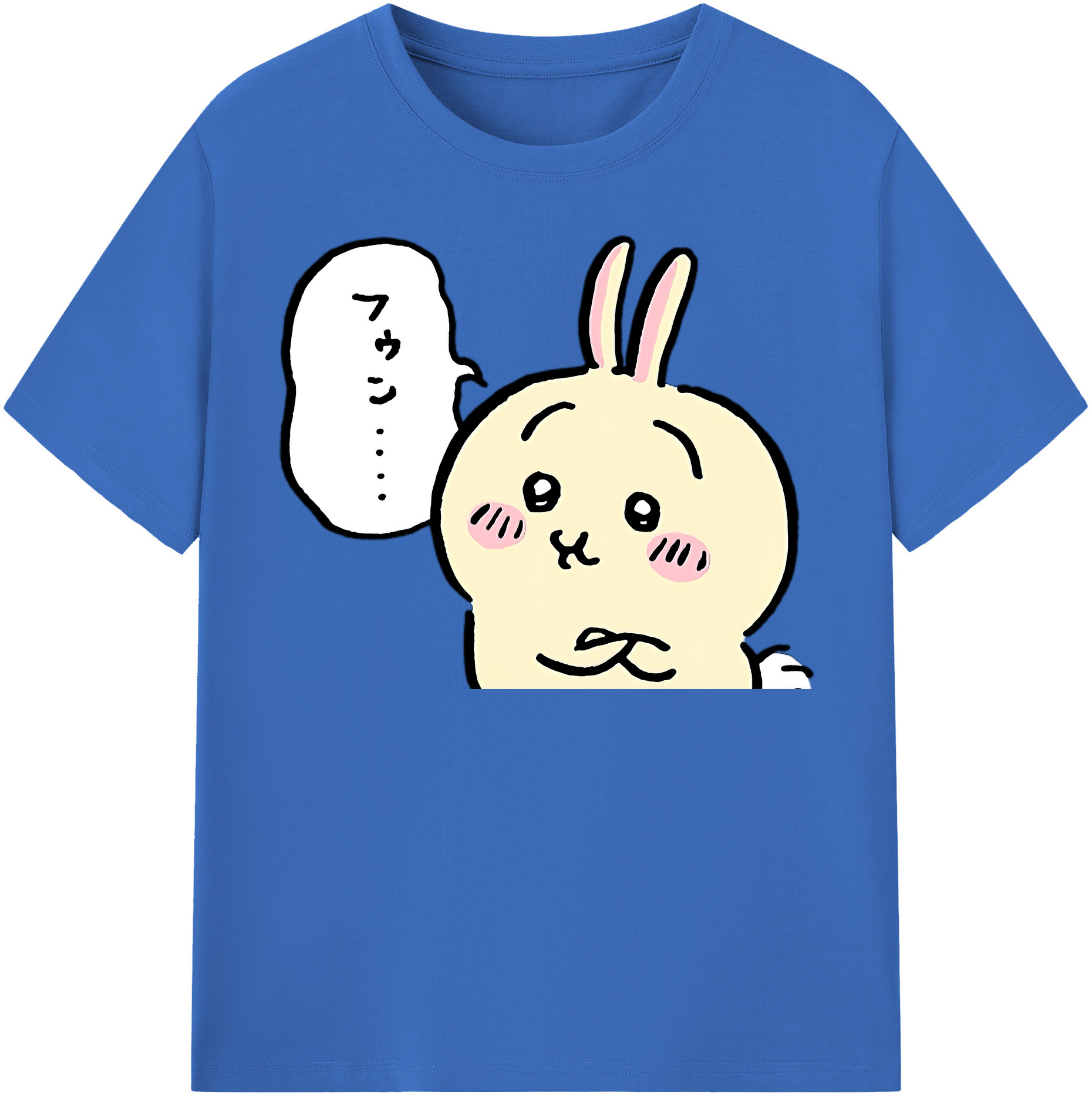 （画像用） ちいかわ うさぎ Chii-kawa usagi 綿100％半袖Tシャツ（フロントプリント）