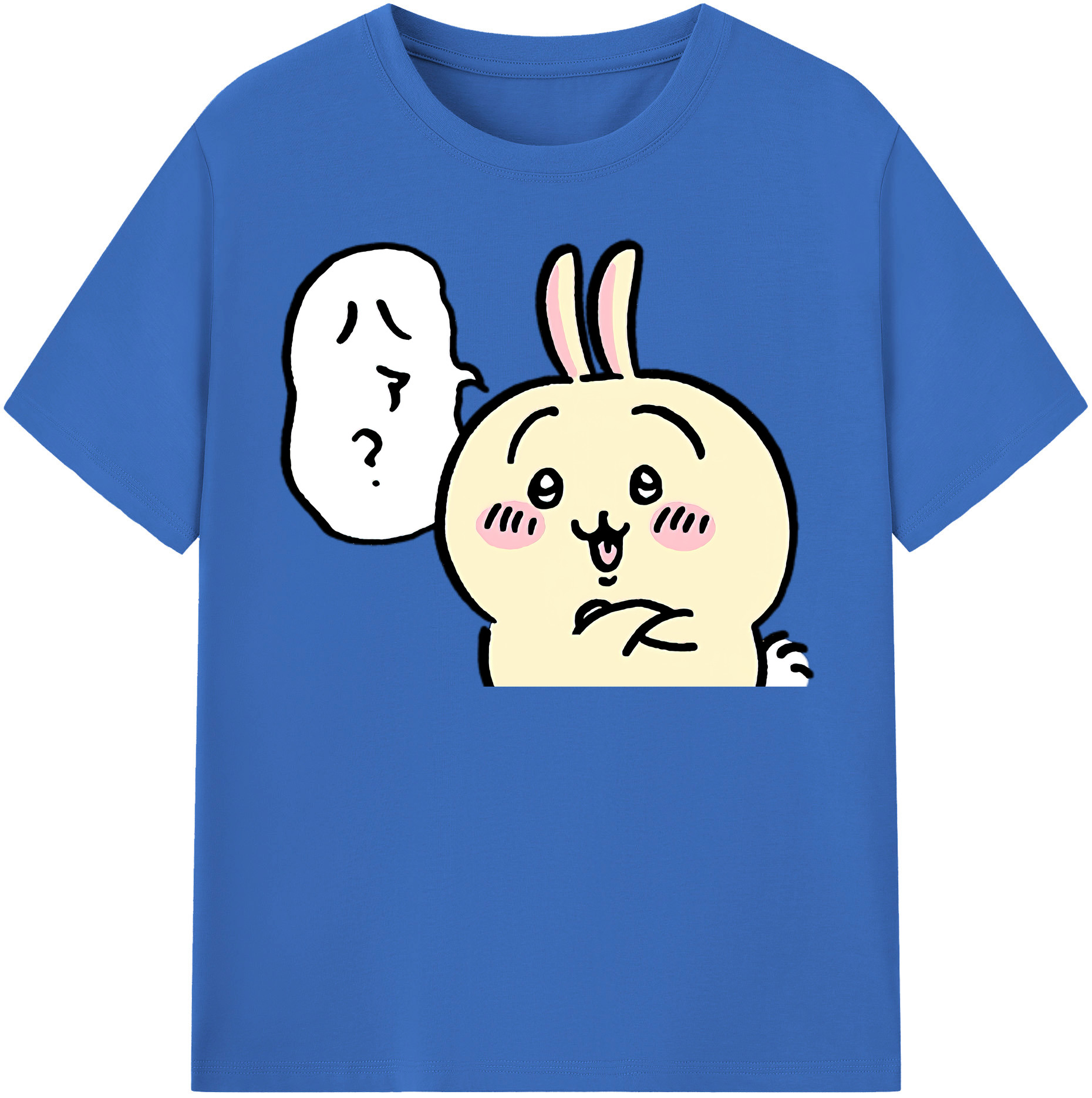 （画像用） ちいかわ うさぎ Chii-kawa usagi 綿100％半袖Tシャツ（フロントプリント）