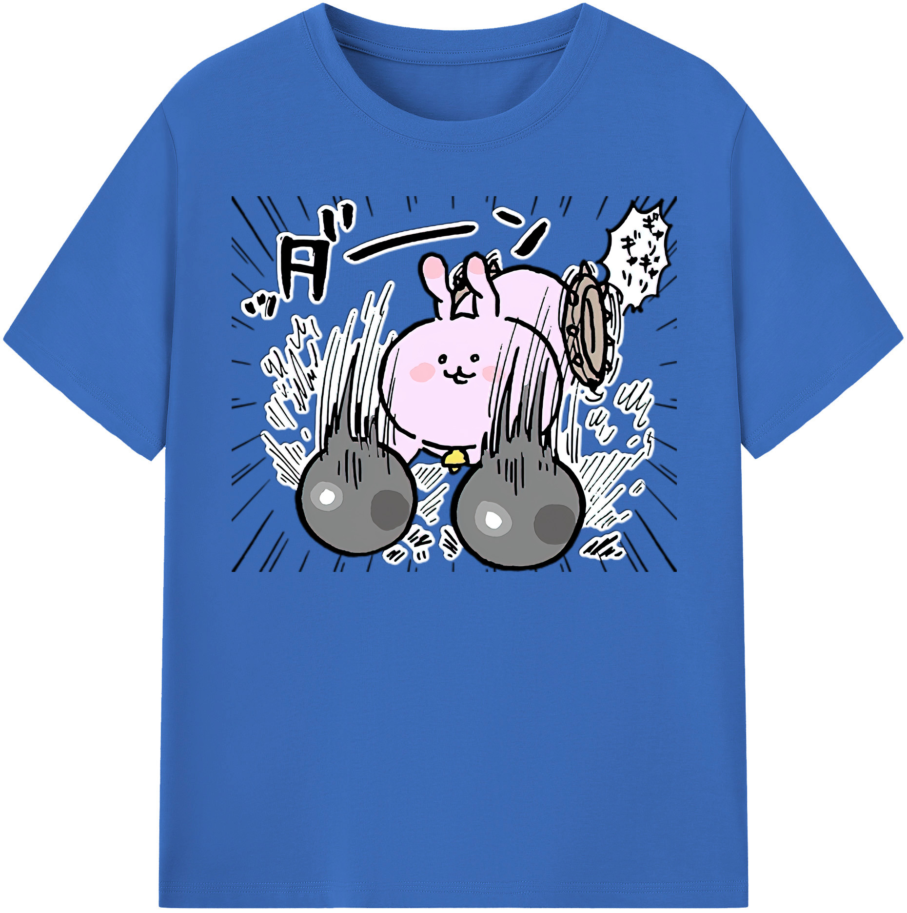（画像用） ちいかわ うさぎ Chii-kawa usagi 綿100％半袖Tシャツ（フロントプリント）
