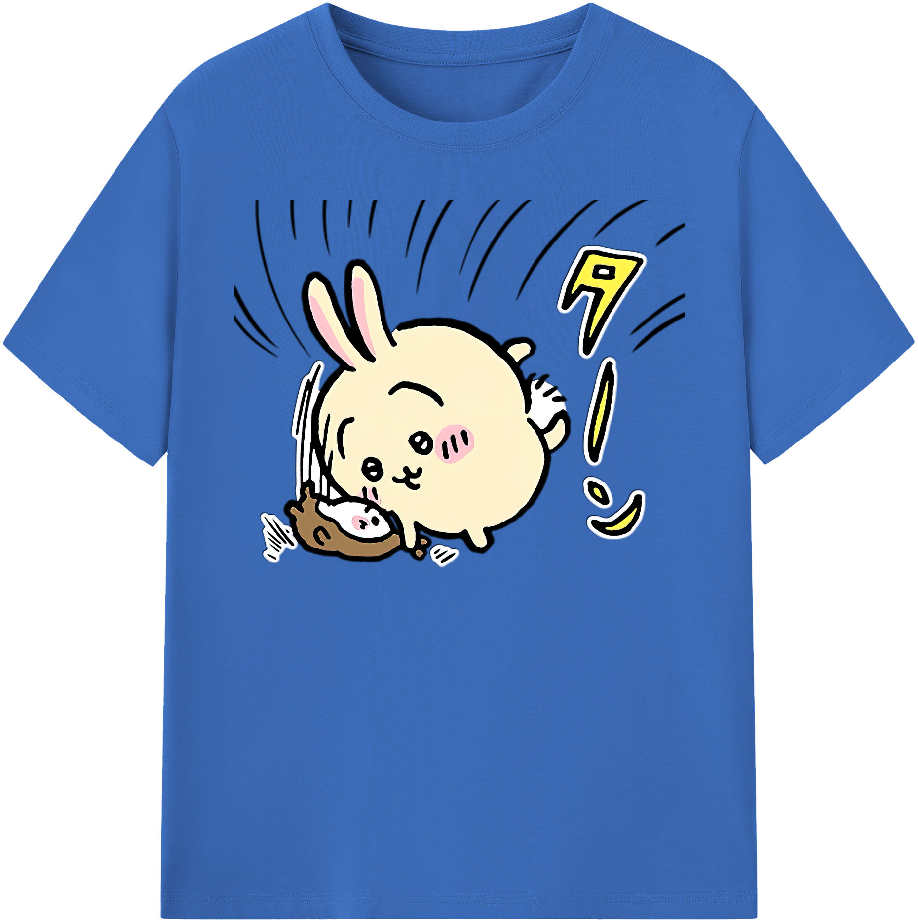 （画像用） ちいかわ うさぎ Chii-kawa usagi 綿100％半袖Tシャツ（フロントプリント）