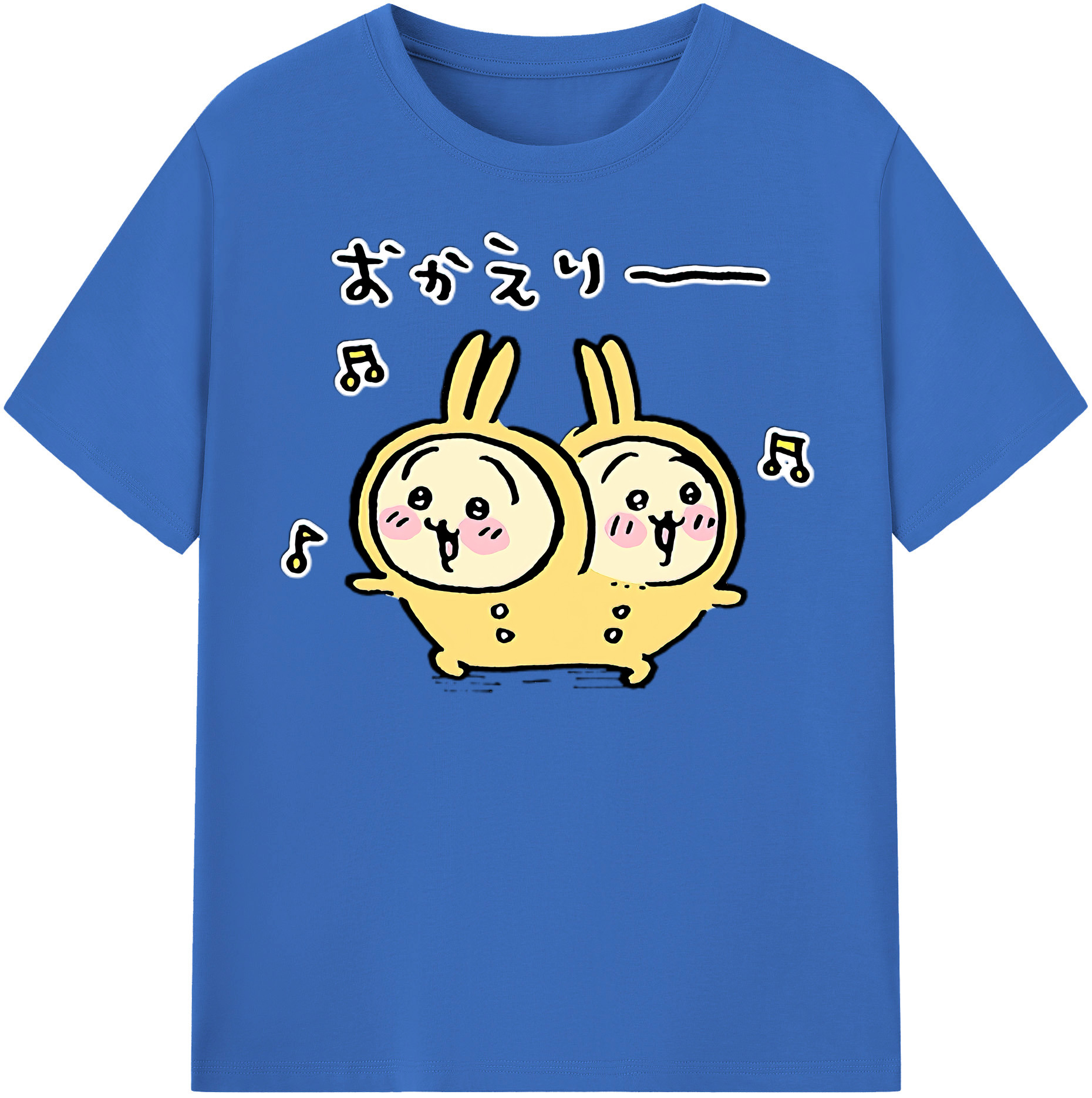 （画像用） ちいかわ うさぎ Chii-kawa usagi 綿100％半袖Tシャツ（フロントプリント）