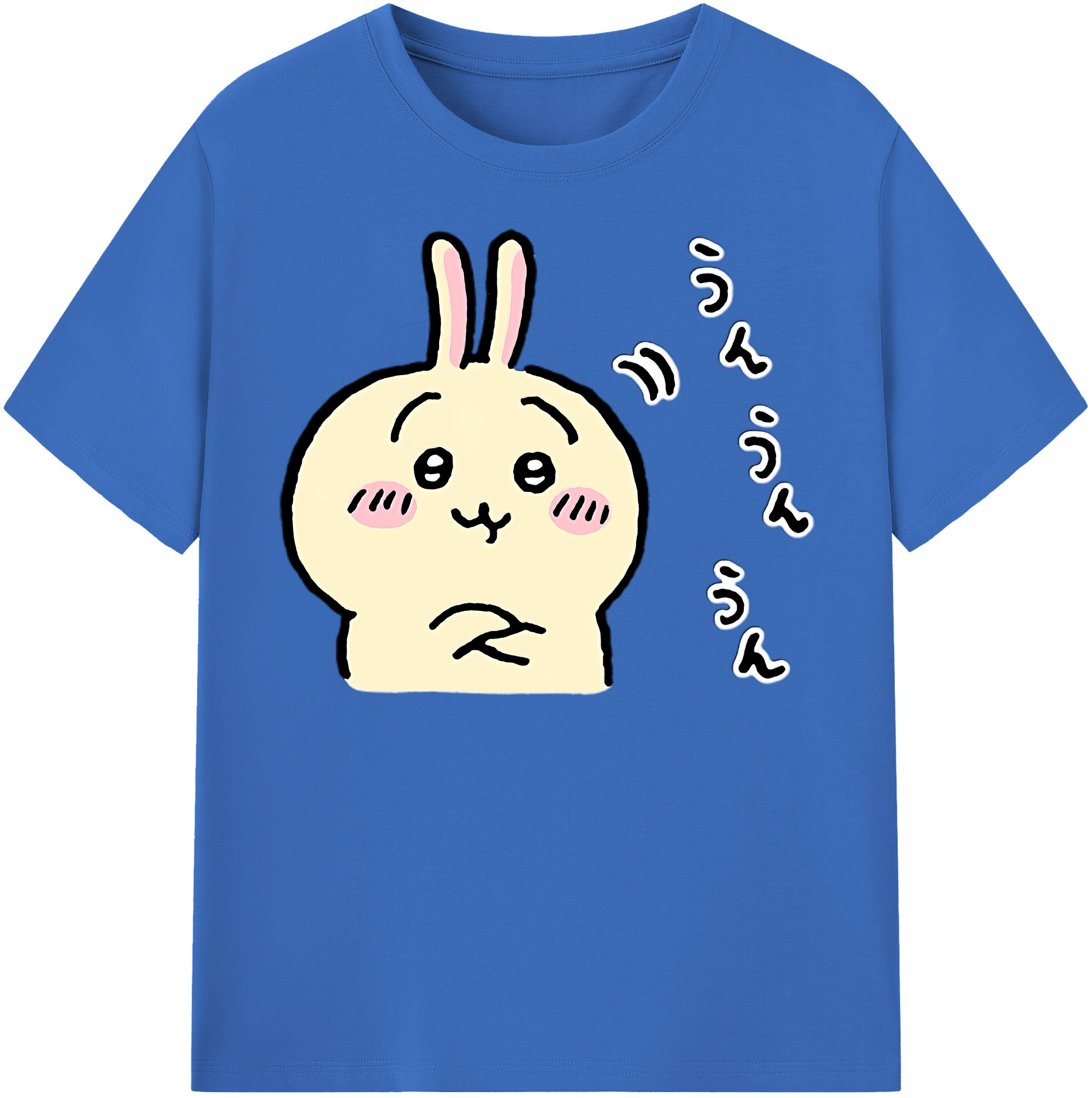 （画像用） ちいかわ うさぎ Chii-kawa usagi 綿100％半袖Tシャツ（フロントプリント）