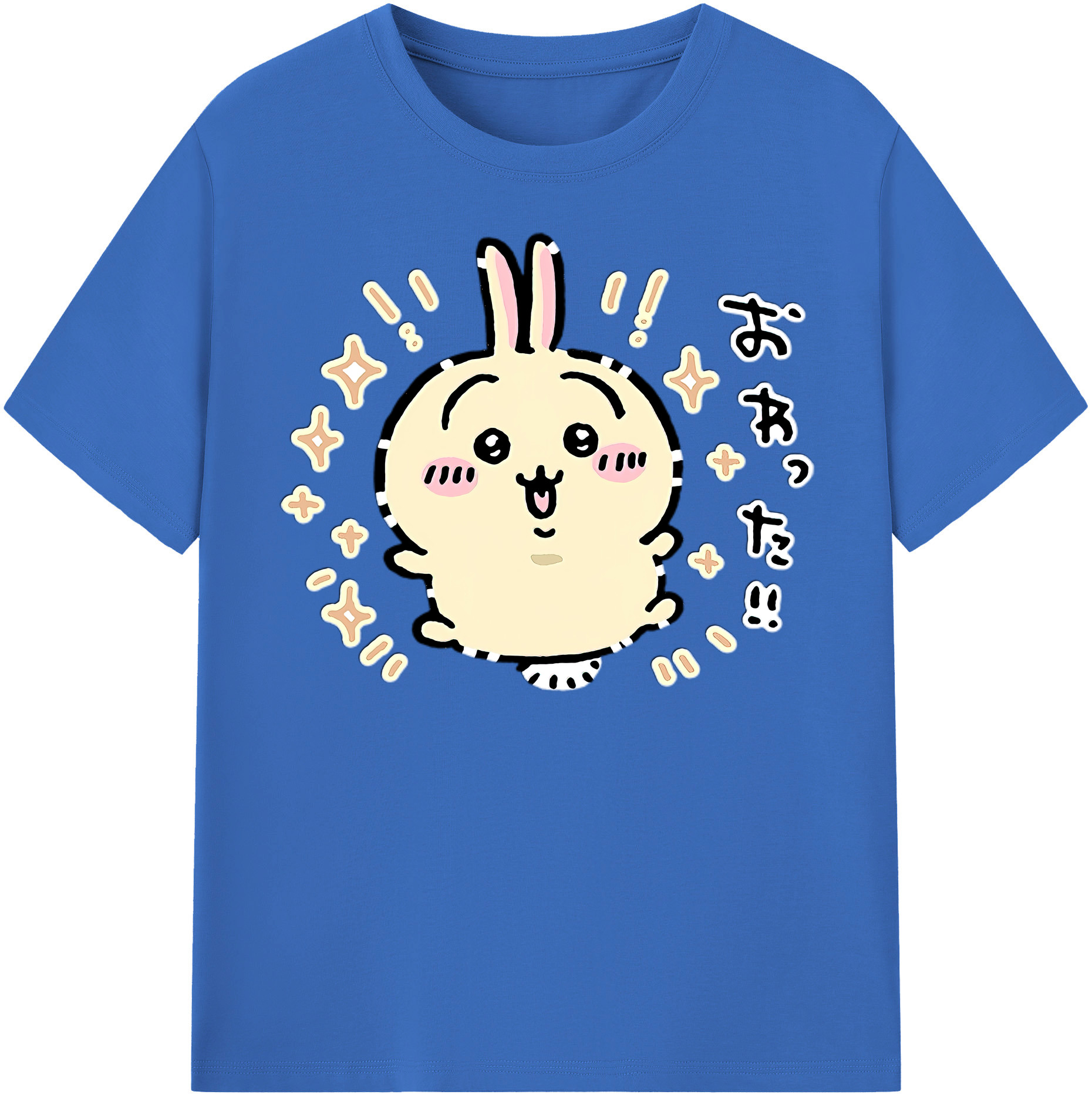 （画像用） ちいかわ うさぎ Chii-kawa usagi 綿100％半袖Tシャツ（フロントプリント）
