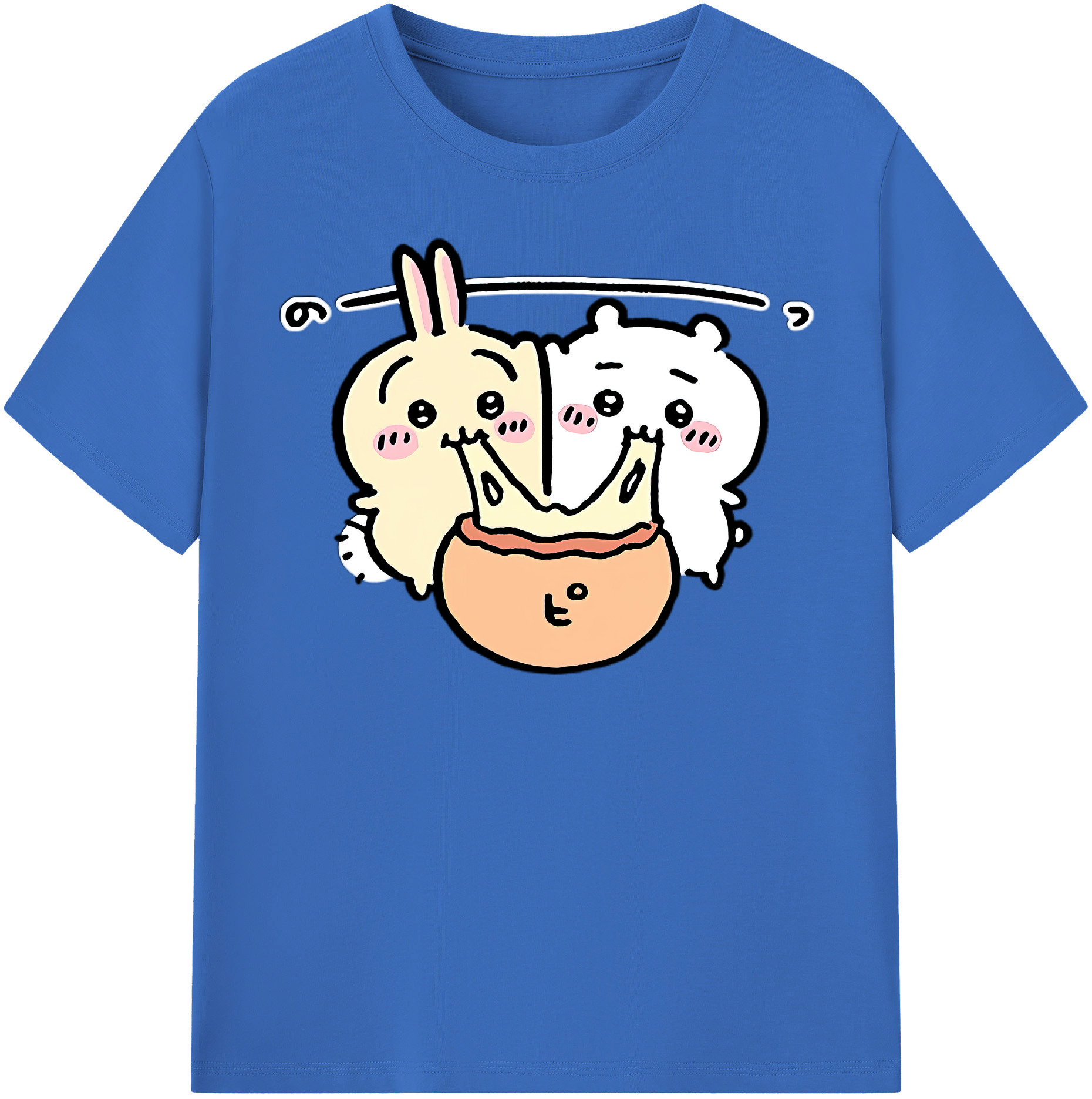（画像用） ちいかわ うさぎ Chii-kawa usagi 綿100％半袖Tシャツ（フロントプリント）