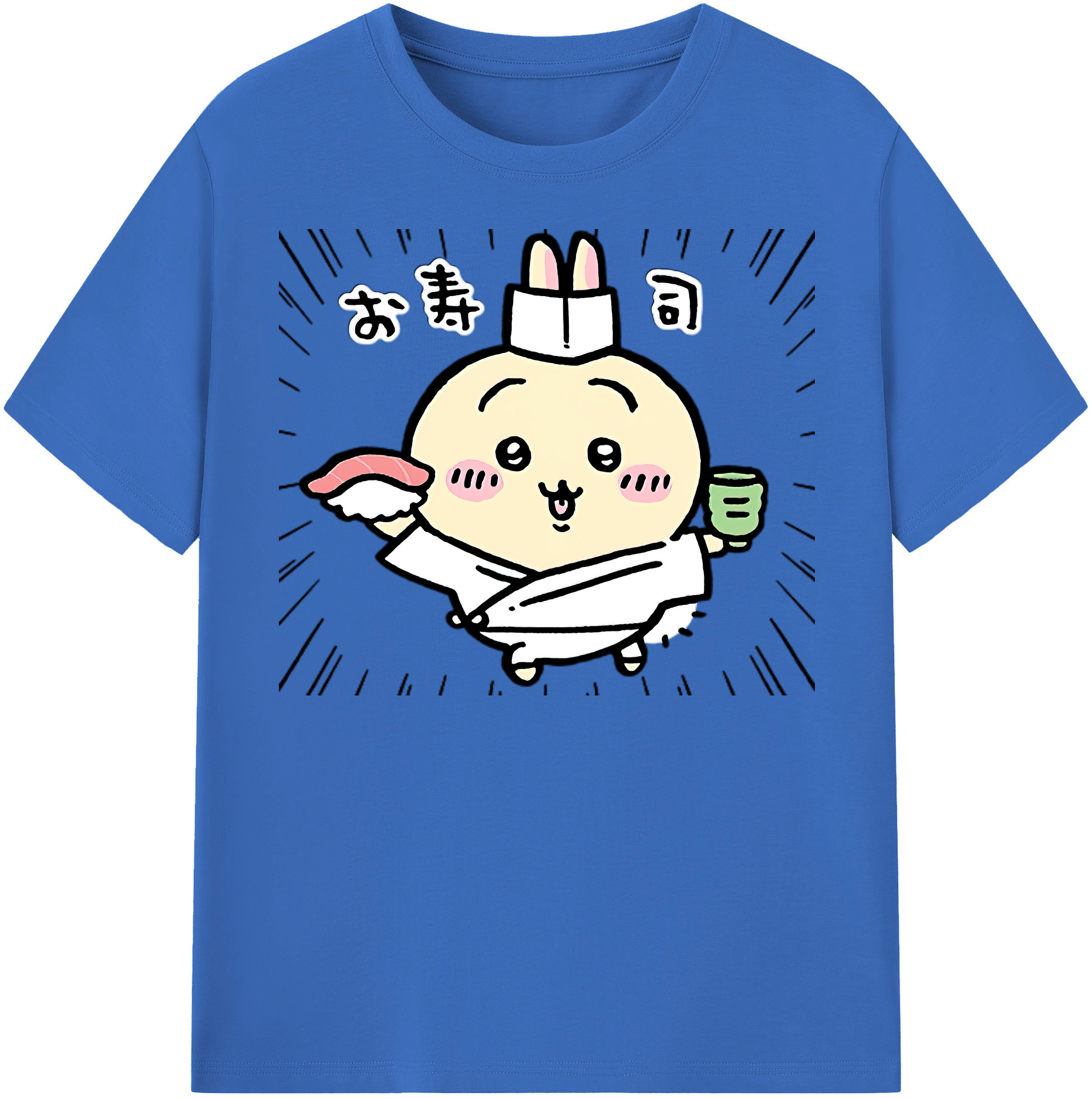 （画像用） ちいかわ うさぎ Chii-kawa usagi 綿100％半袖Tシャツ（フロントプリント）