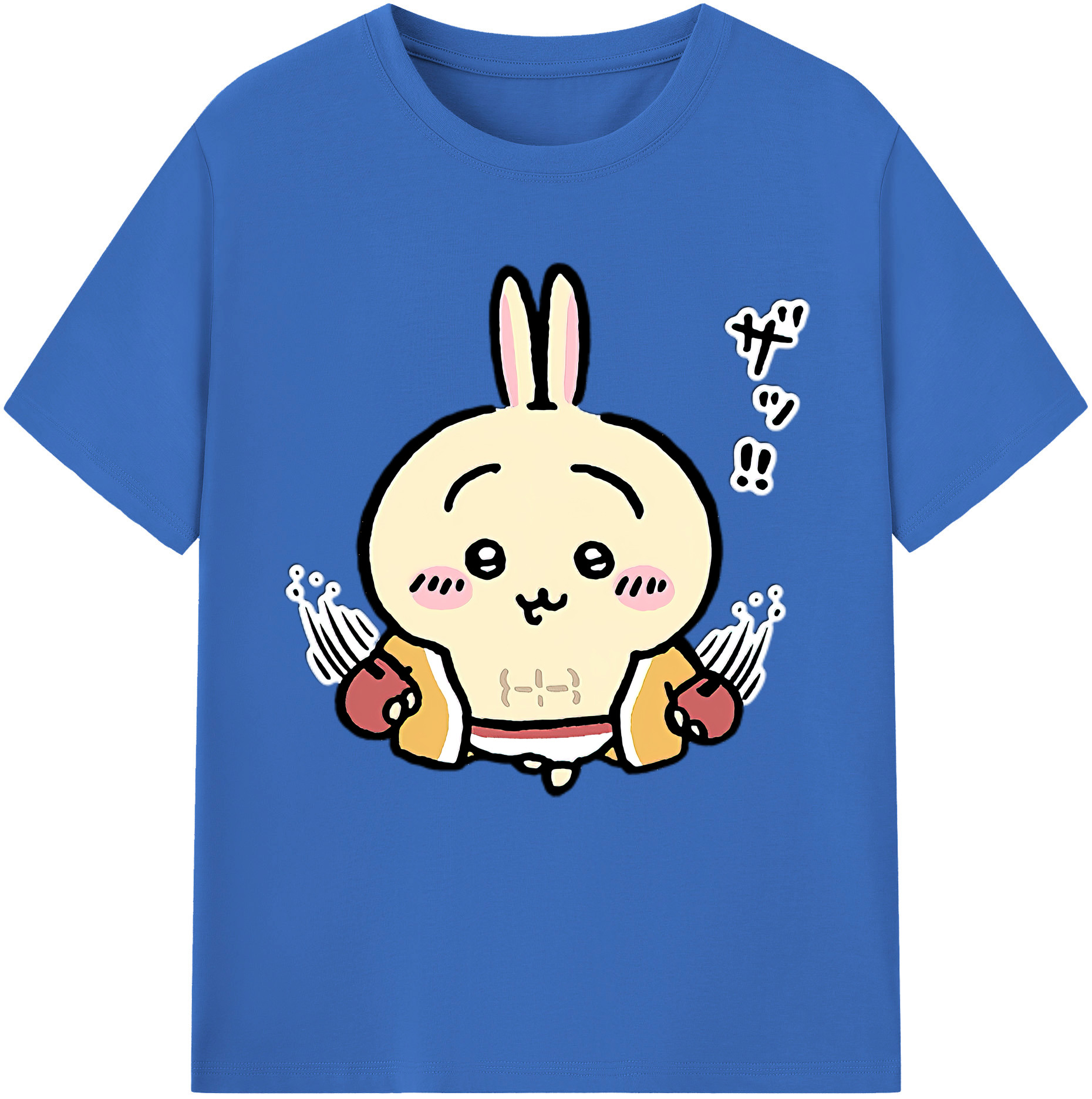 （画像用） ちいかわ うさぎ Chii-kawa usagi 綿100％半袖Tシャツ（フロントプリント）