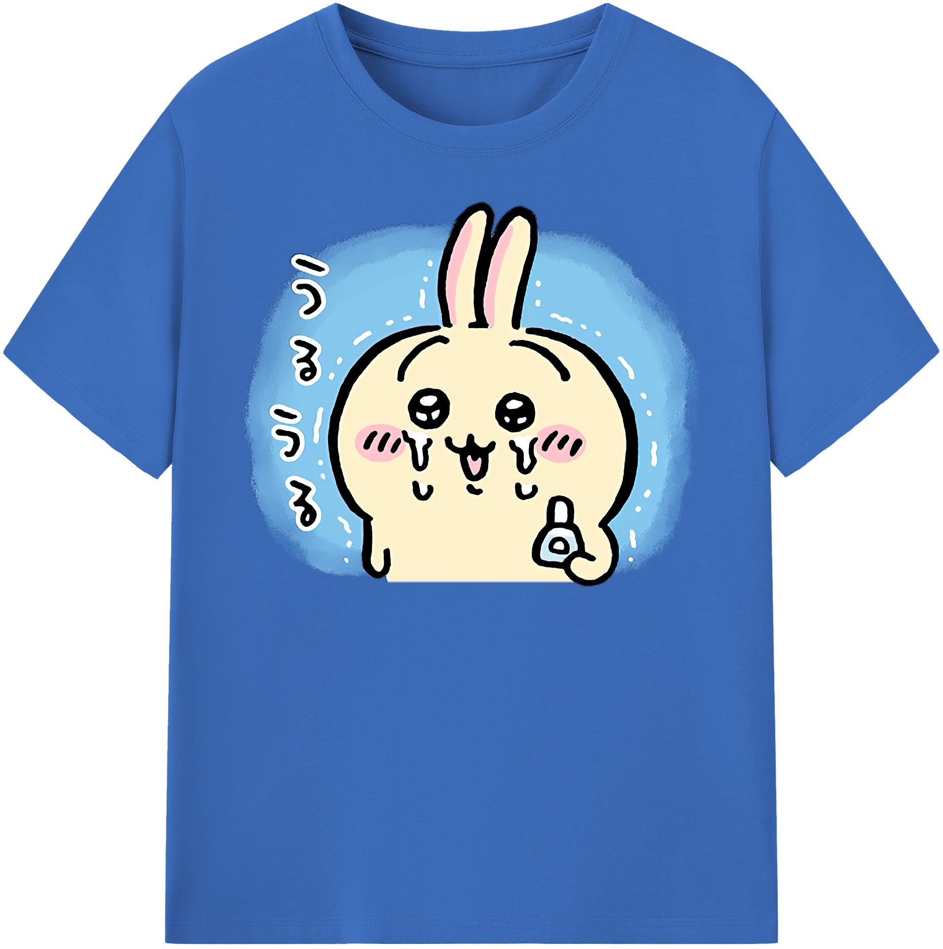 （画像用） ちいかわ うさぎ Chii-kawa usagi 綿100％半袖Tシャツ（フロントプリント）
