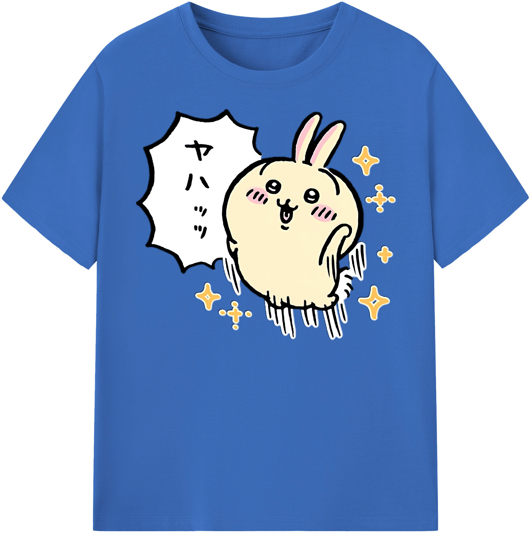 （画像用） ちいかわ うさぎ Chii-kawa usagi 綿100％半袖Tシャツ（フロントプリント）