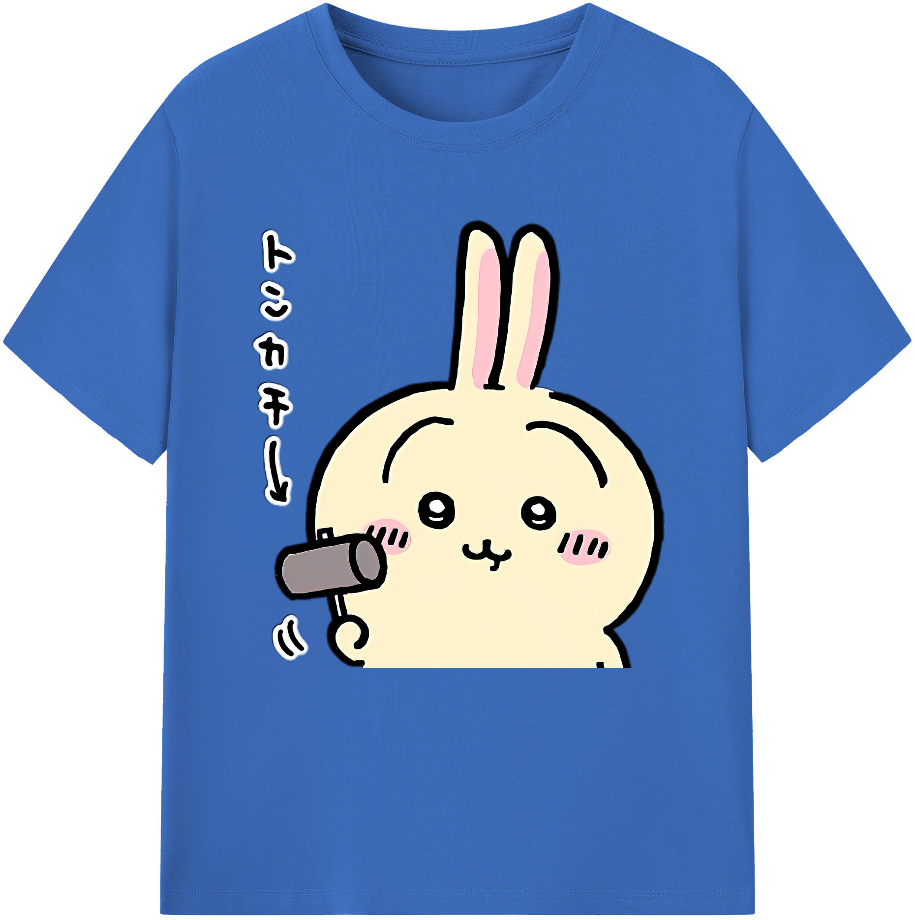 （画像用） ちいかわ うさぎ Chii-kawa usagi 綿100％半袖Tシャツ（フロントプリント）