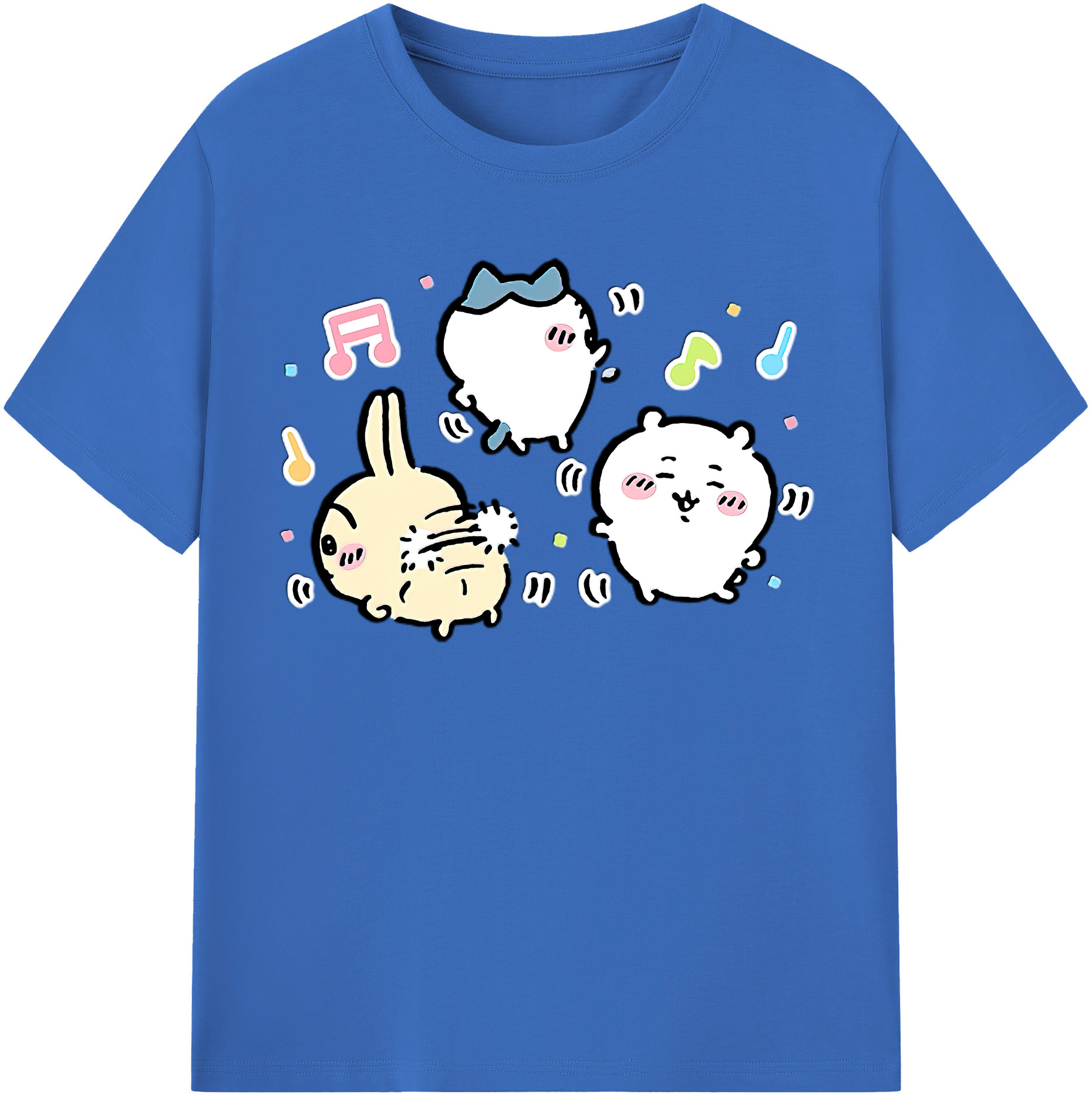 （画像用） ちいかわ うさぎ Chii-kawa usagi 綿100％半袖Tシャツ（フロントプリント）