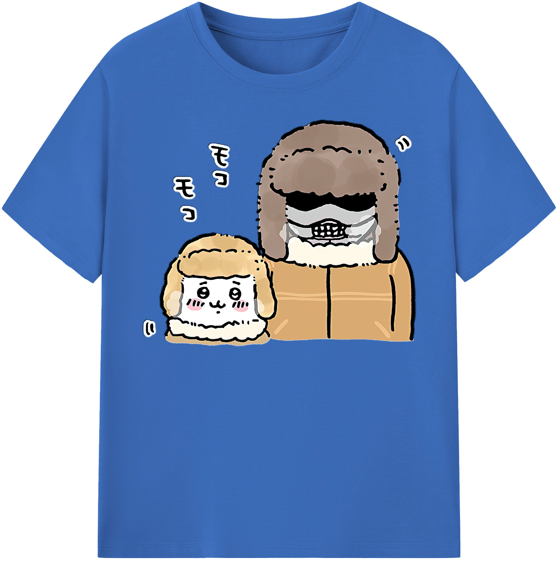（画像用） ちいかわ 労働の鎧さん Chii-kawa Mr. Armor of Labor 綿100％半袖Tシャツ（フロントプリント）