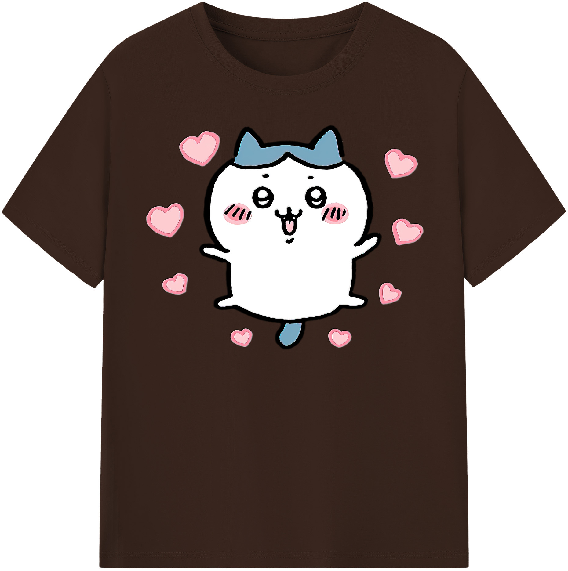 （画像用） ちいかわ ハチワレ Chii-kawa hachiware 綿100％半袖Tシャツ（フロントプリント）