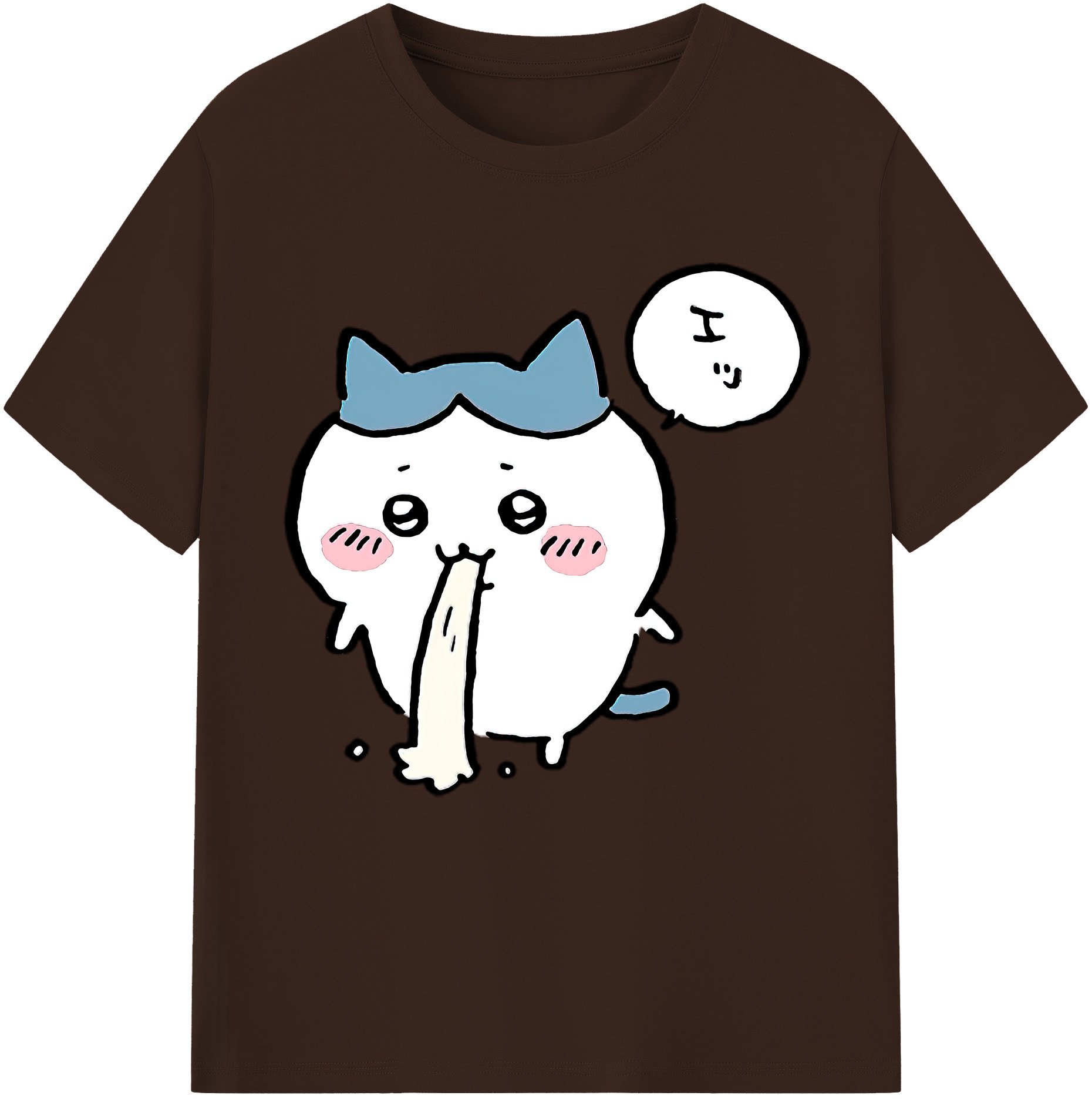（画像用） ちいかわ ハチワレ Chii-kawa hachiware 綿100％半袖Tシャツ（フロントプリント）