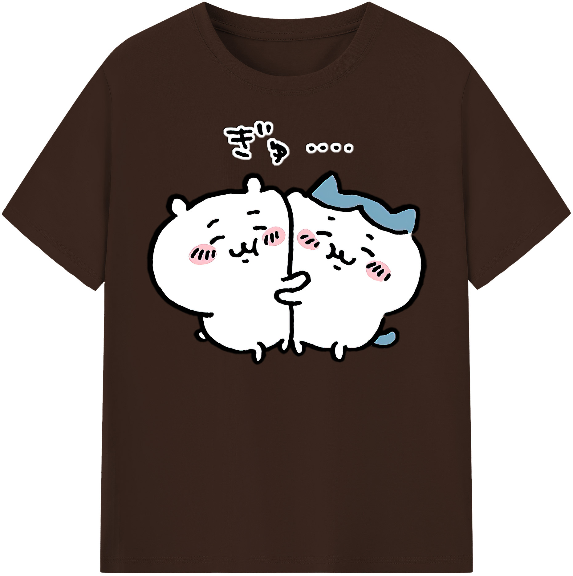 （画像用） ちいかわ ハチワレ Chii-kawa hachiware 綿100％半袖Tシャツ（フロントプリント）