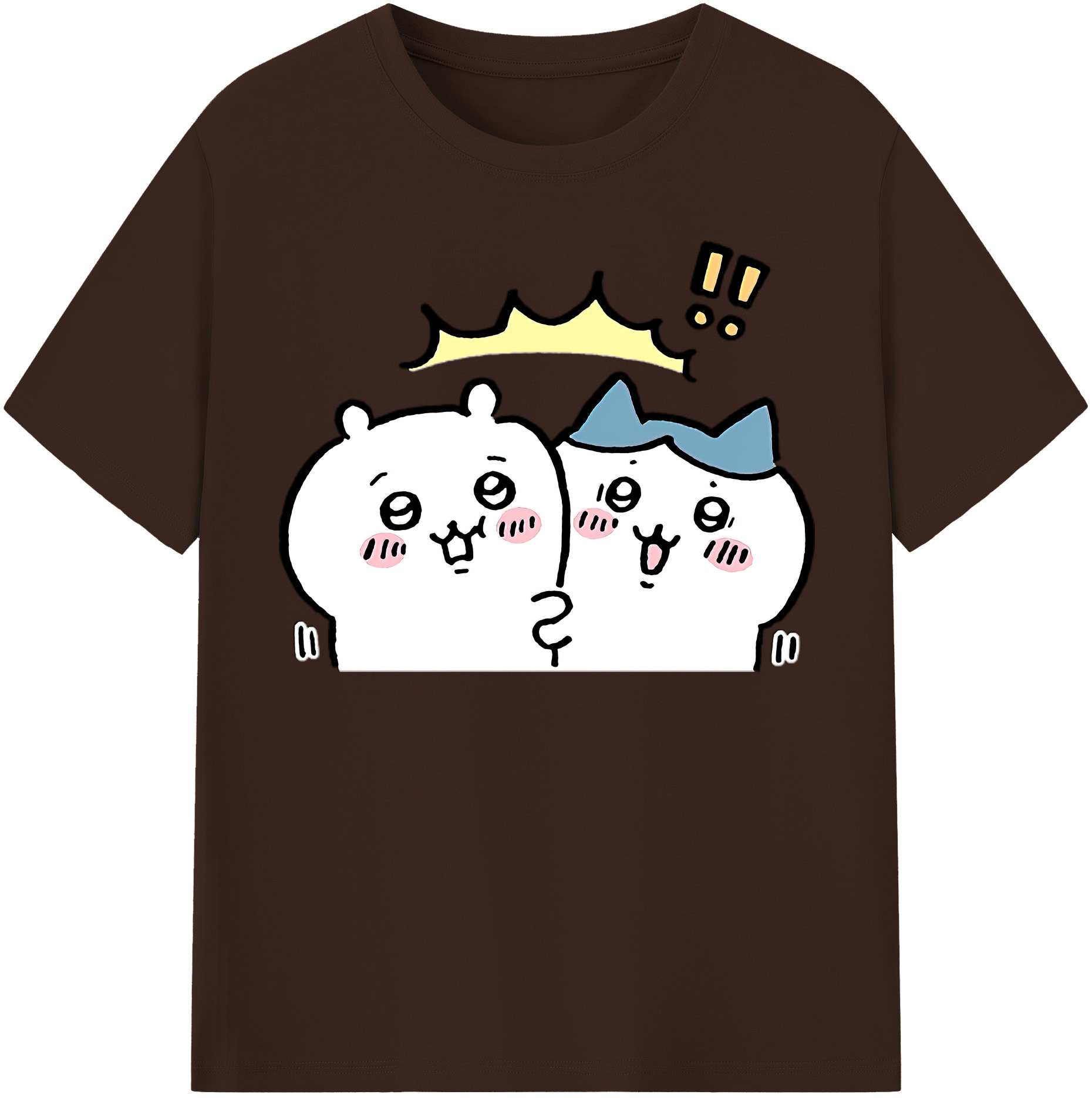 （画像用） ちいかわ ハチワレ Chii-kawa hachiware 綿100％半袖Tシャツ（フロントプリント）